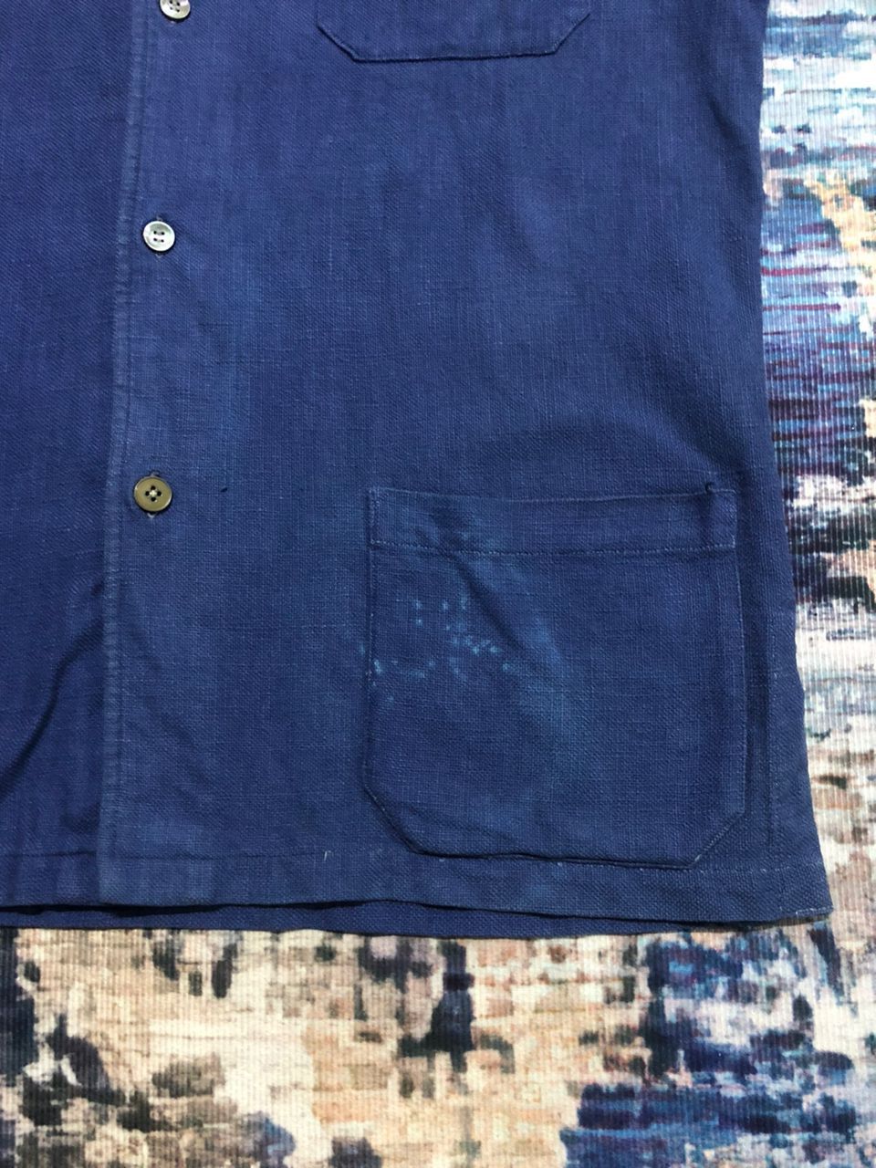 Gucci Vintage 50s/60s Gucci Indigo Casual Shirts Short Sleeve Size US L / EU 52-54 / 3 - 8 Thumbnail