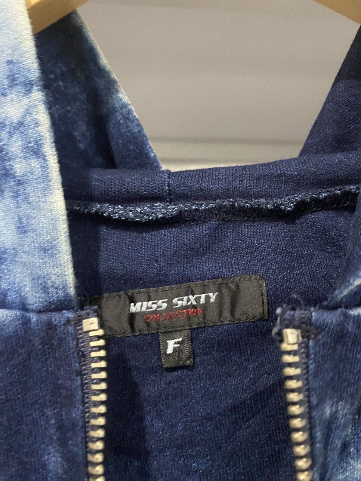 Miss Sixty 🖤BLACKFRIDAY🖤The Blue Wash Denim Hoodie Size L / US 10 / IT 46 - 6 Thumbnail