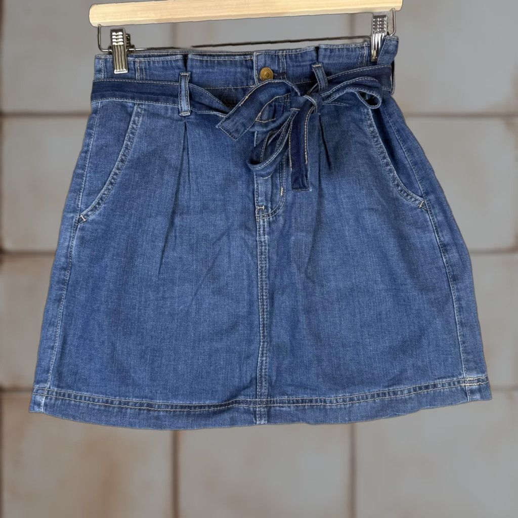 Vintage Brand New American Eagle Skirt Belted A-Line Mini High Rise Women 0 Blue Short Belted 0 Womens High Rise Belted Skirt Size 25" / US 0 / IT 36 - 1 Thumbnail
