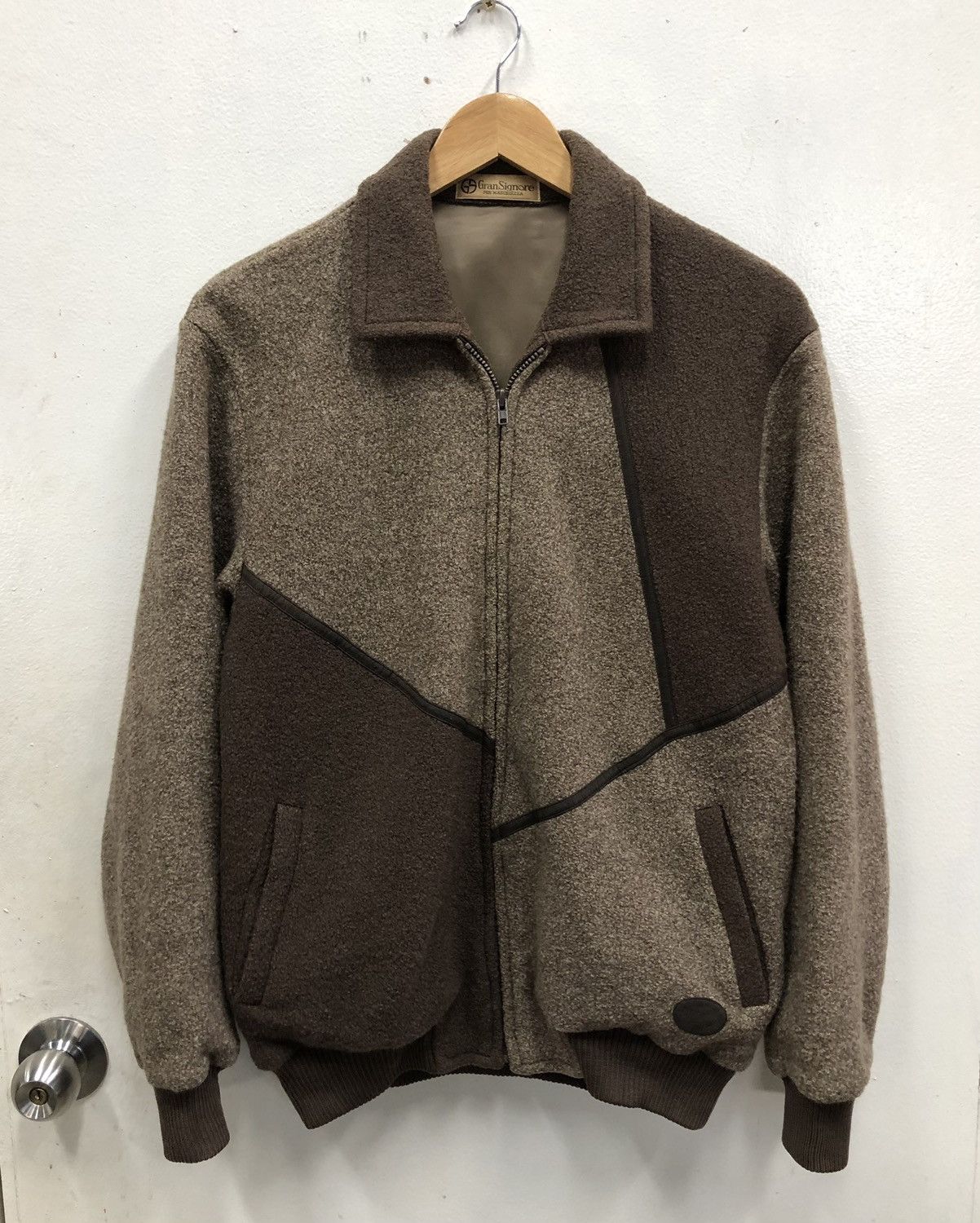 Vintage Vintage 90s Gran Signore Patchwork Zipper Wool Jacket Size US M / EU 48-50 / 2 - 4 Thumbnail