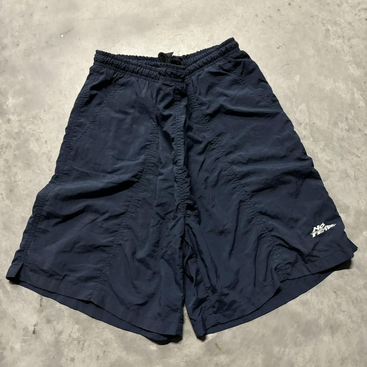 Crazy Vintage Y2K/2000s Navy Blue No Fear summer Swim Trunks!