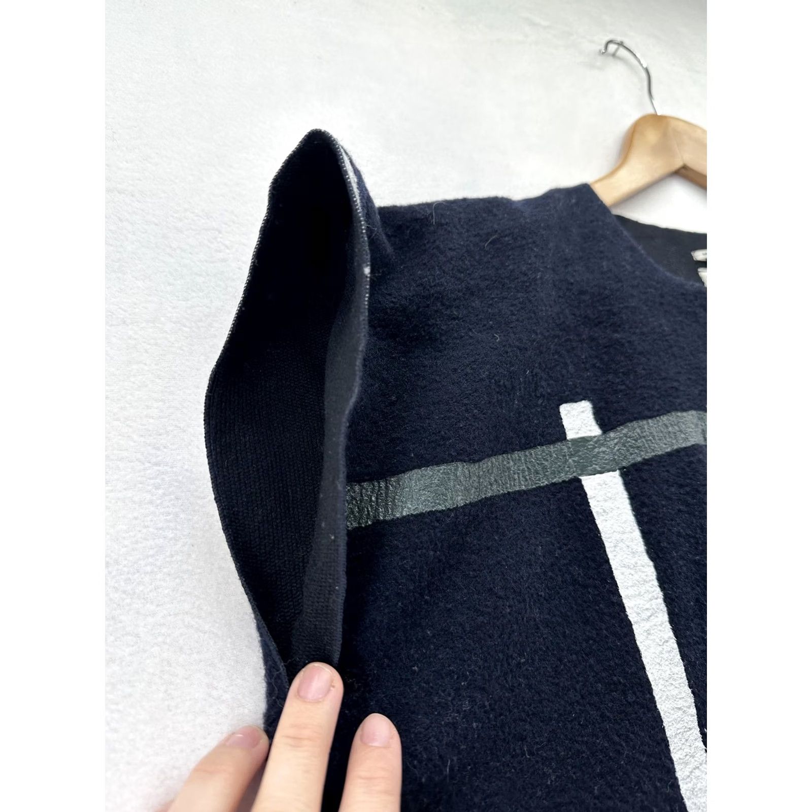 Vintage VINTAGE SOU SOU Dress Womens One Size Black Geometric Knit Shift Pockets Japan Kyoto Size ONE SIZE - 6 Thumbnail