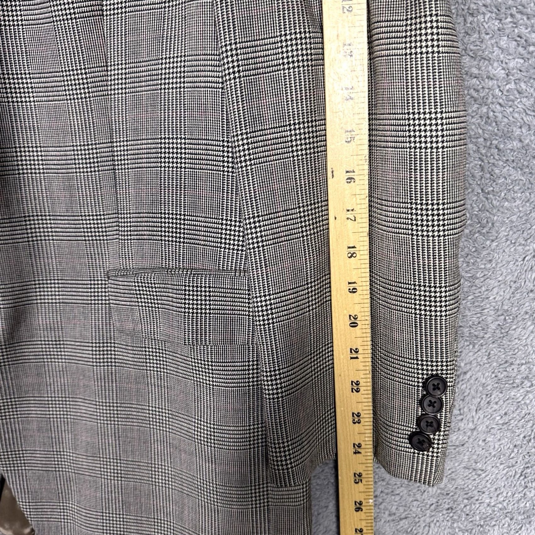 Ralph Lauren VINTAGE Ralph Lauren Blazer Men 44L Silk Wool Glen Check Houndstooth Suit Jacket 3Button Size 44R - 5 Thumbnail