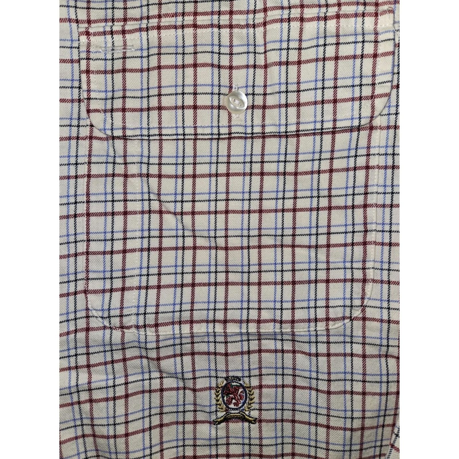 Tommy Hilfiger Tommy Hilfiger Shirt Mens XL White Plaid Button-Up Long Sleeve Crest Logo Size US XL / EU 56 / 4 - 6 Thumbnail