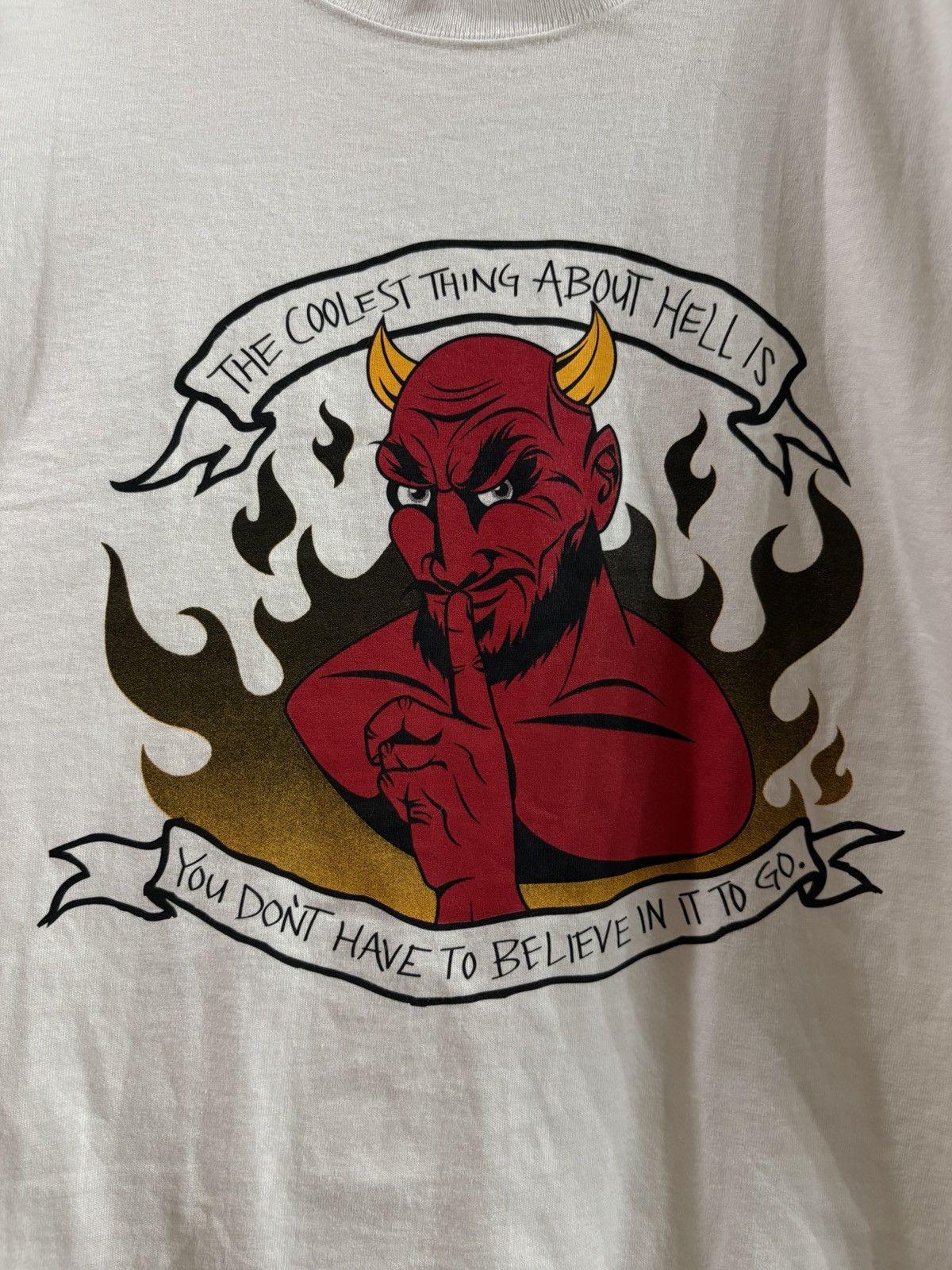 Vintage Vintage 90s Anvil Devil Religious Graphic Tee Size US M / EU 48-50 / 2 - 4 Thumbnail