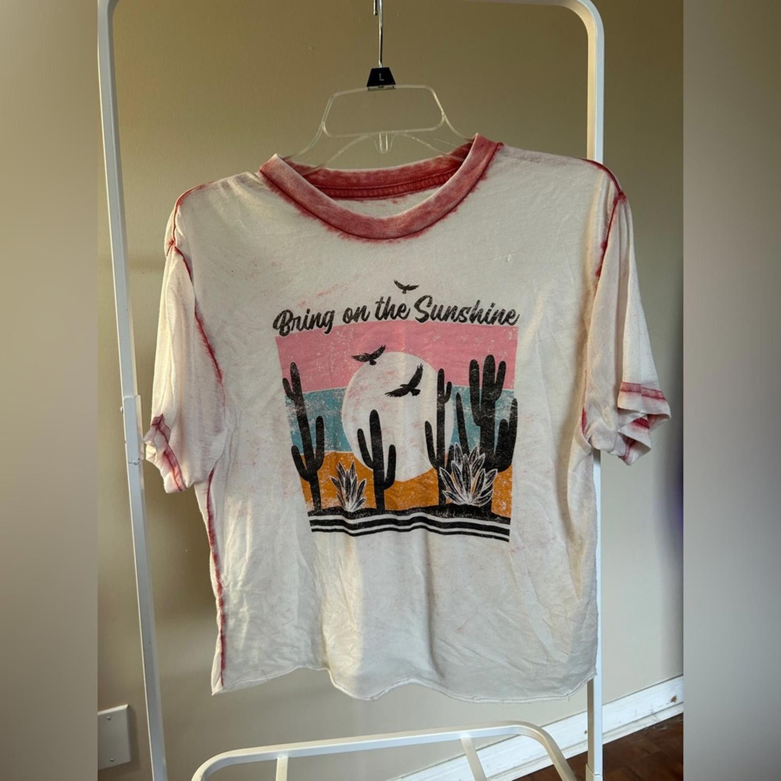 Other Pretty Rebellious White Tee with Pink Tie-Dye Trim and Logo Size S / US 4 / IT 40 - 1 Thumbnail