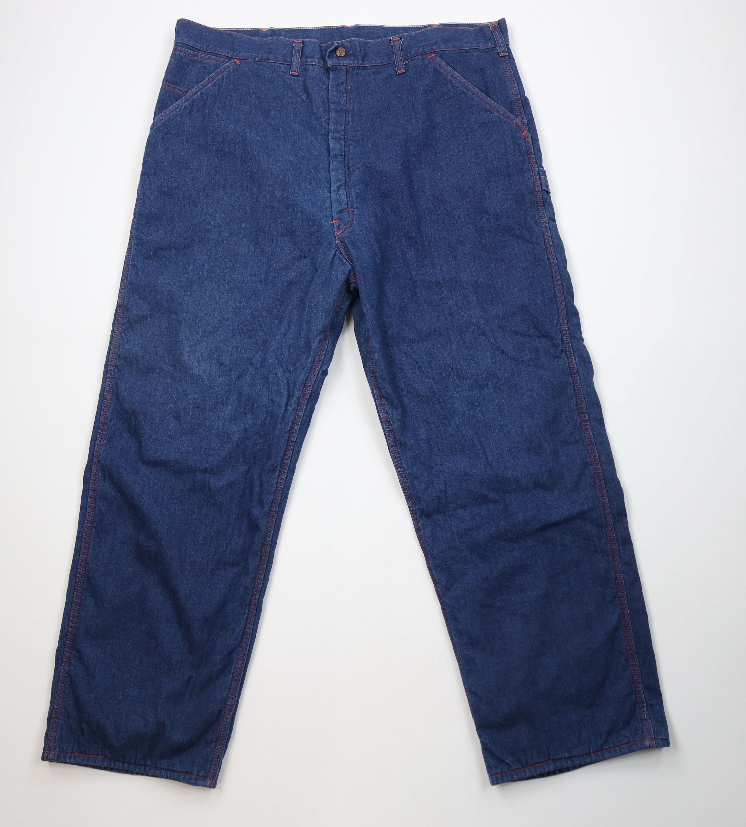 Vintage Vintage 70s Streetwear Insulated Wide Leg Dungaree Jeans US Size US 42 / EU 58 - 2 Thumbnail