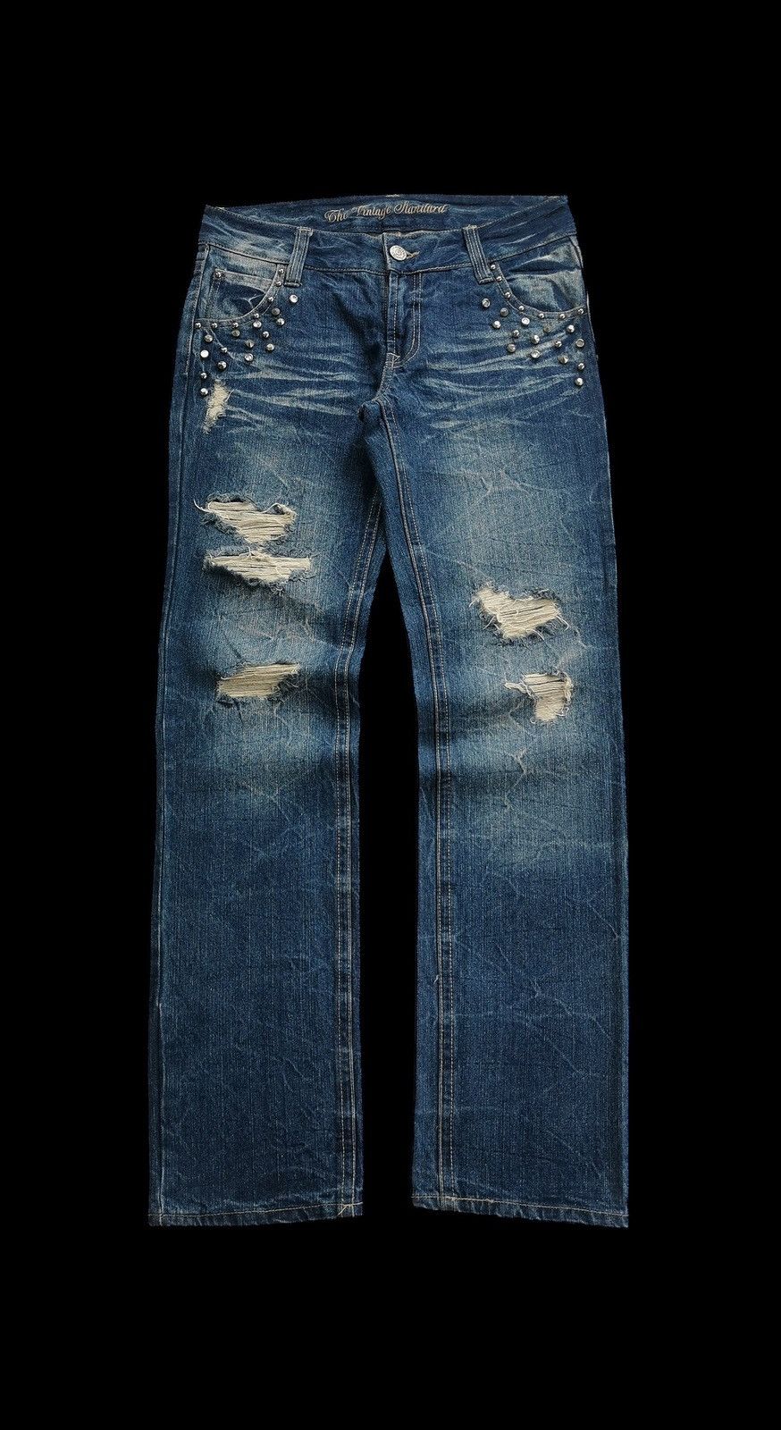 Japanese Brand The Vintage Standard Studded Original Jeans Distressed Denim Size US 32 / EU 48 - 1 Thumbnail