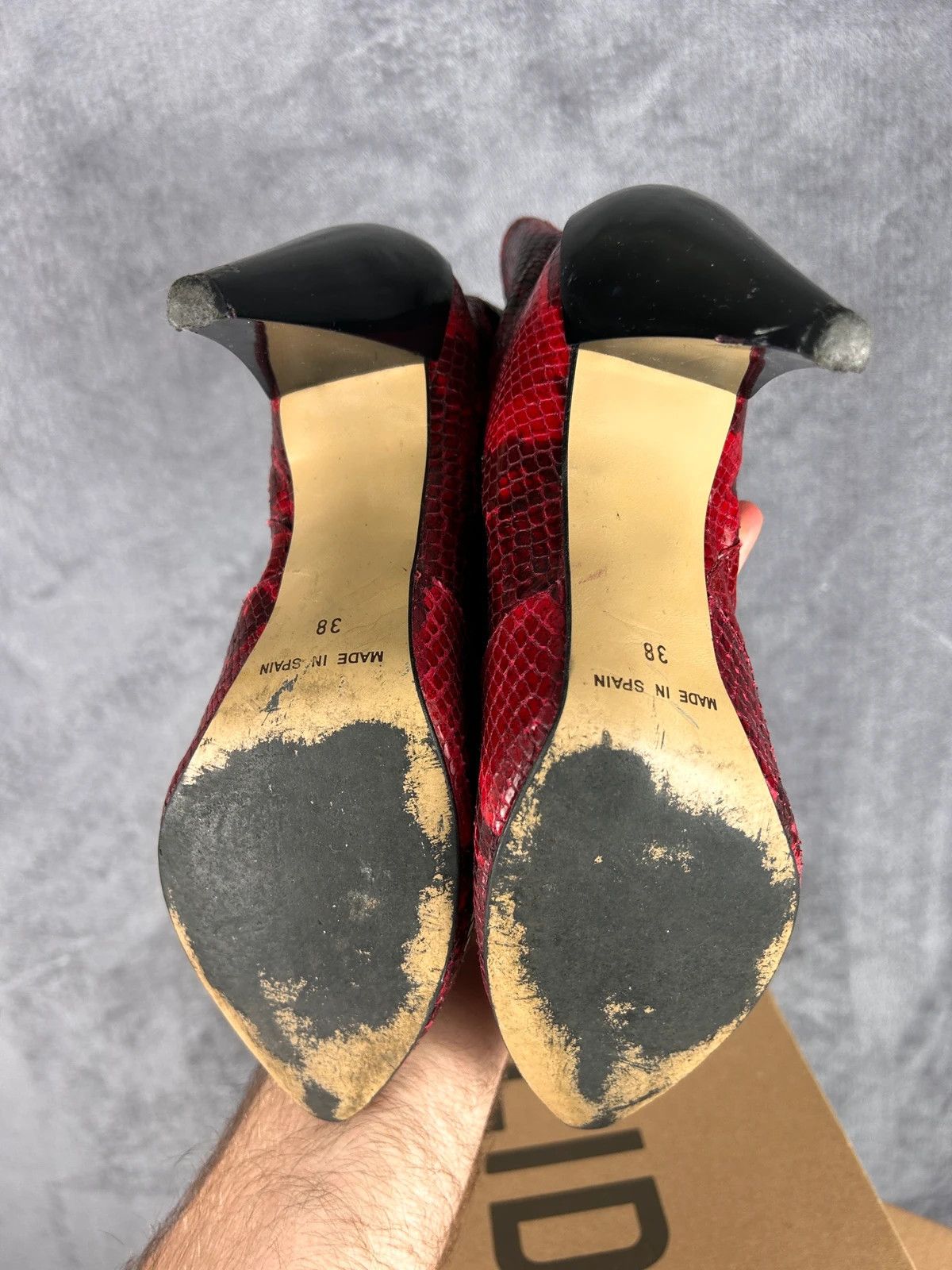 Designer × Faith Connexion Faith snake skin heels red with zip Size US 8 / IT 38 - 8 Thumbnail