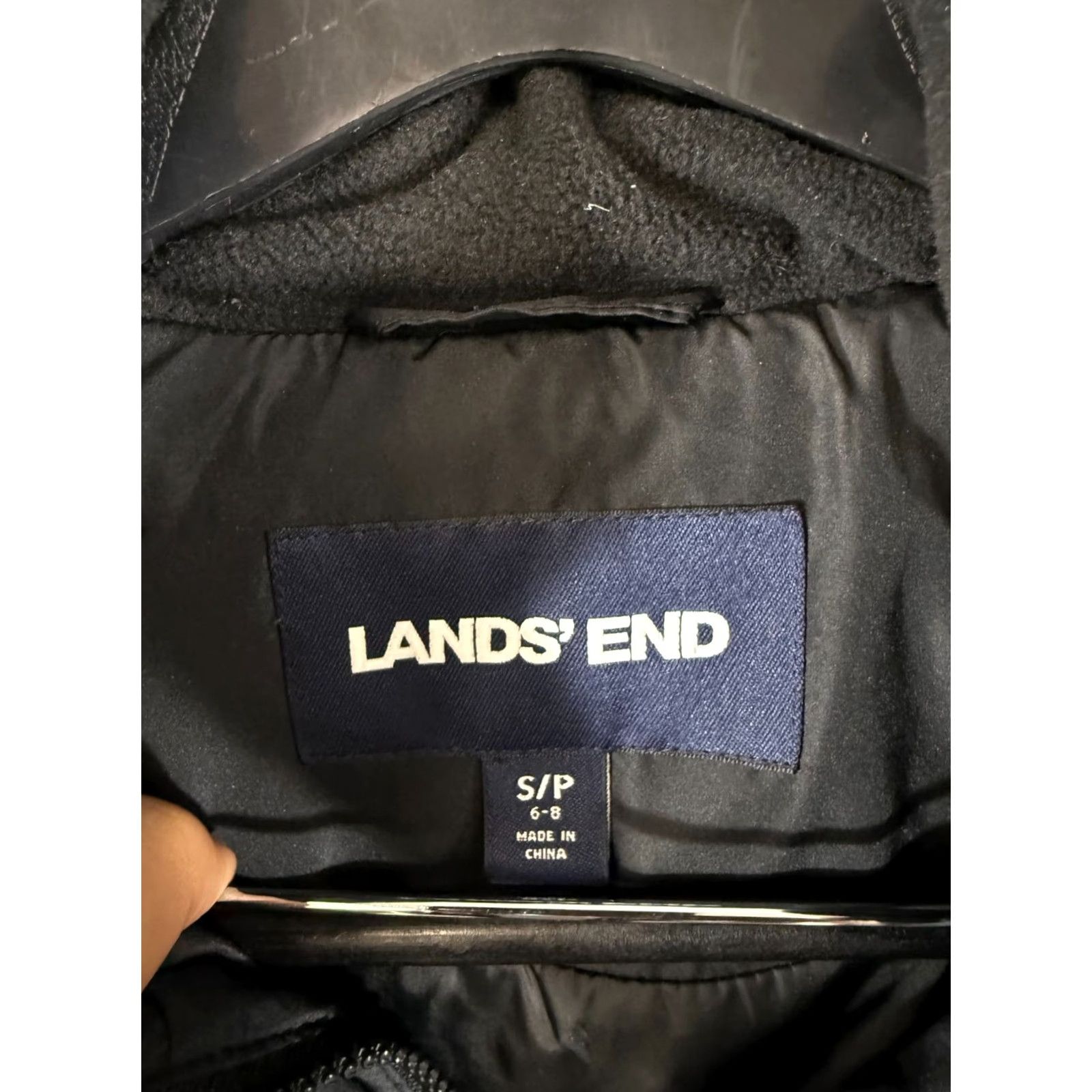 Lands' End Lands' End Down Parka Coat Womens S/6-8 Black Faux Fur Hood Insulated Puffer Long Sleeve Size S / US 4 / IT 40 - 4 Thumbnail