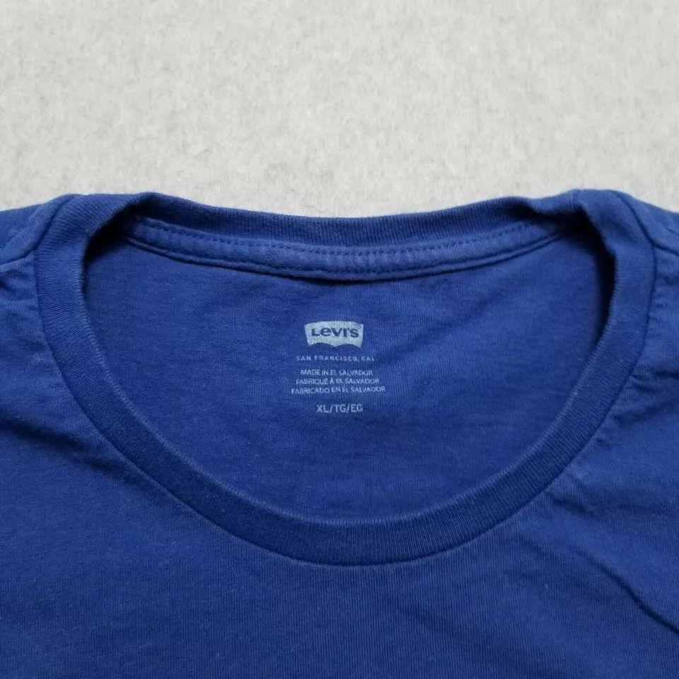 Levi's Levis Shirt Mens XL Blue Short Sleeve Crew Neck Spell Out Size US XL / EU 56 / 4 - 6 Thumbnail