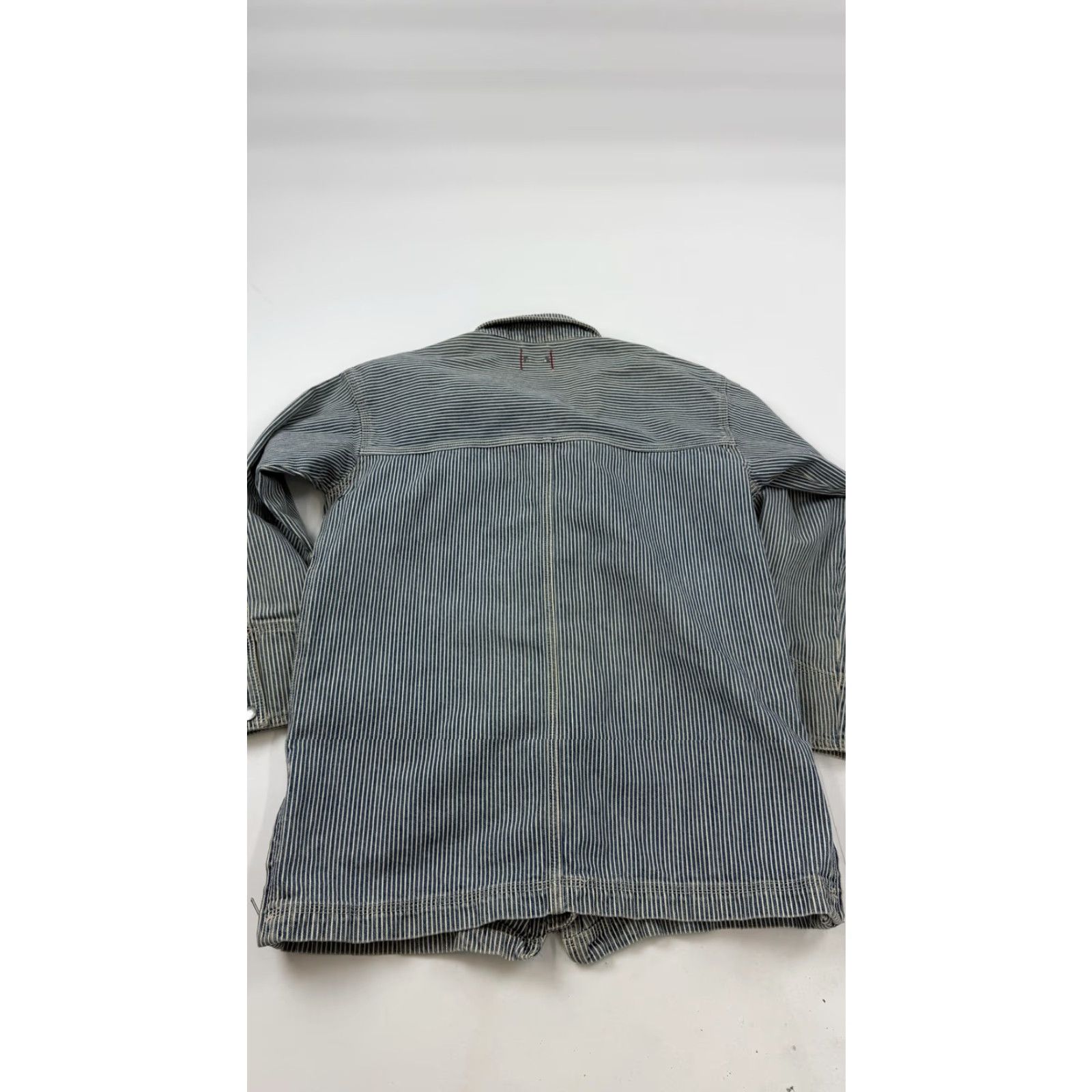 Bdg BDG Jacket Womens Large Blue Stripe Denim Chore Workwear Zip Pockets Cotton Size L / US 10 / IT 46 - 7 Thumbnail