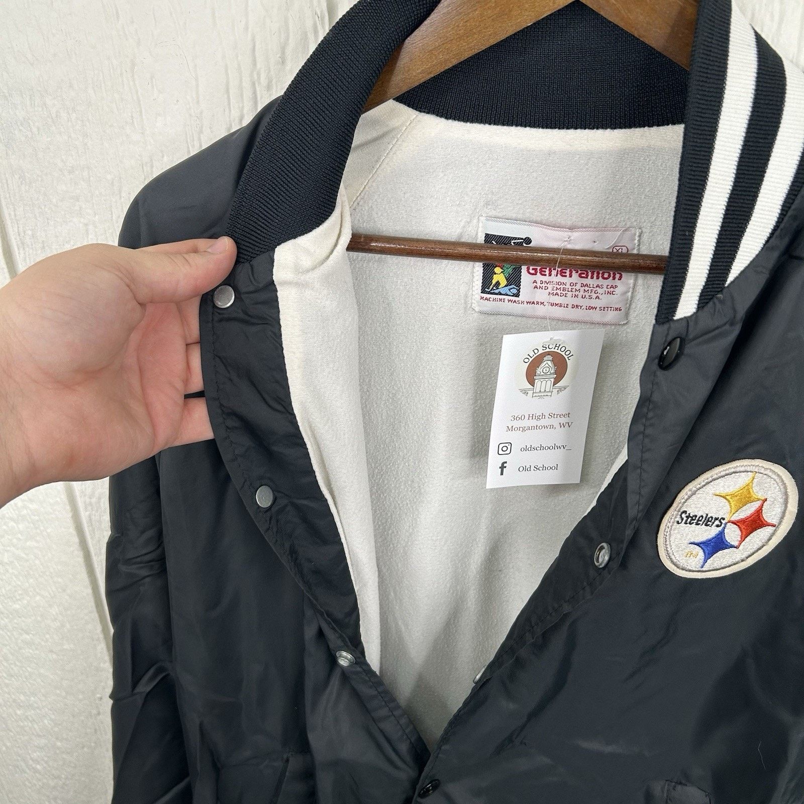 & Other Stories 80’s Black Pittsburgh Steelers Bomber Varsity Jacket Size XL Size US XL / EU 56 / 4 - 4 Thumbnail