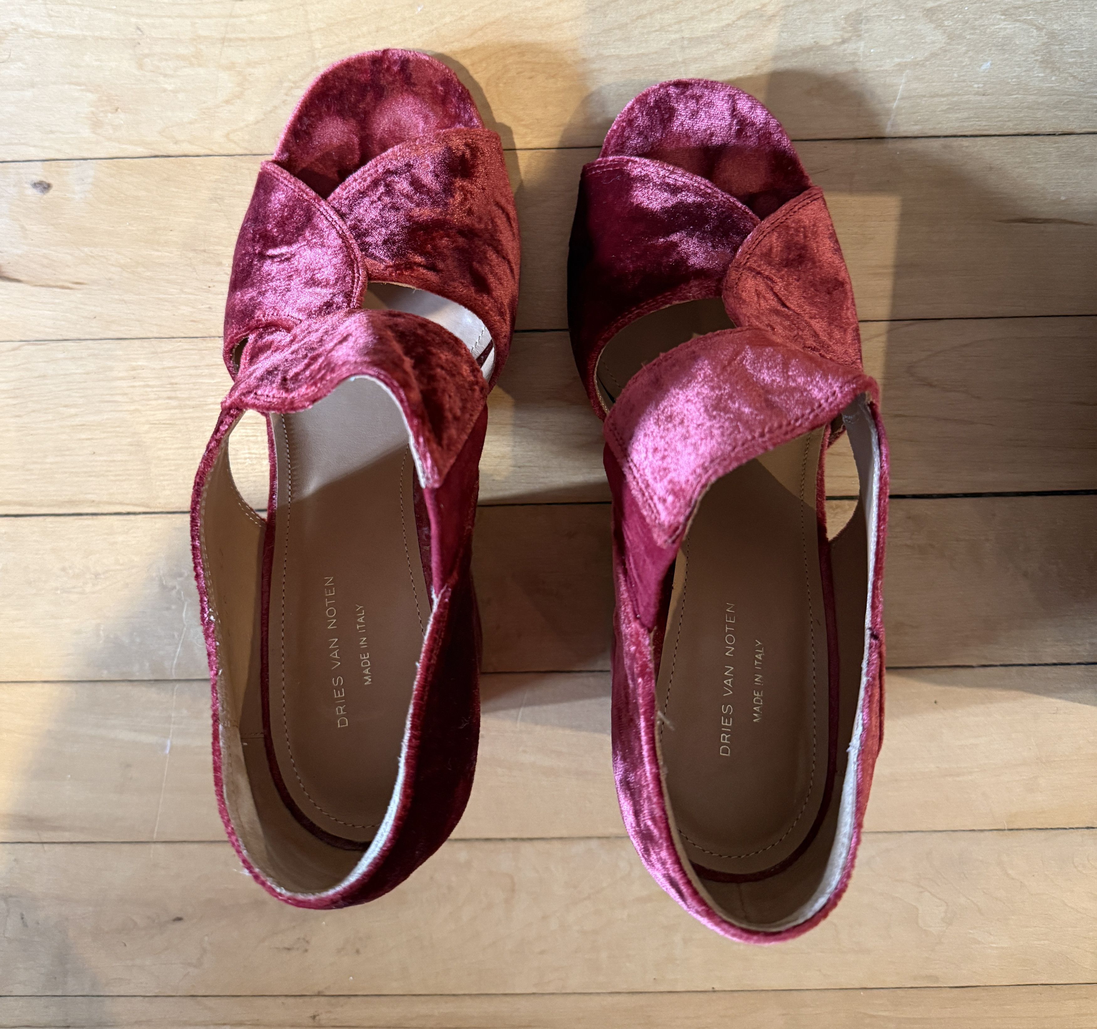 Dries Van Noten Velvet High Sandals Size US 7 / IT 37 - 2 Thumbnail
