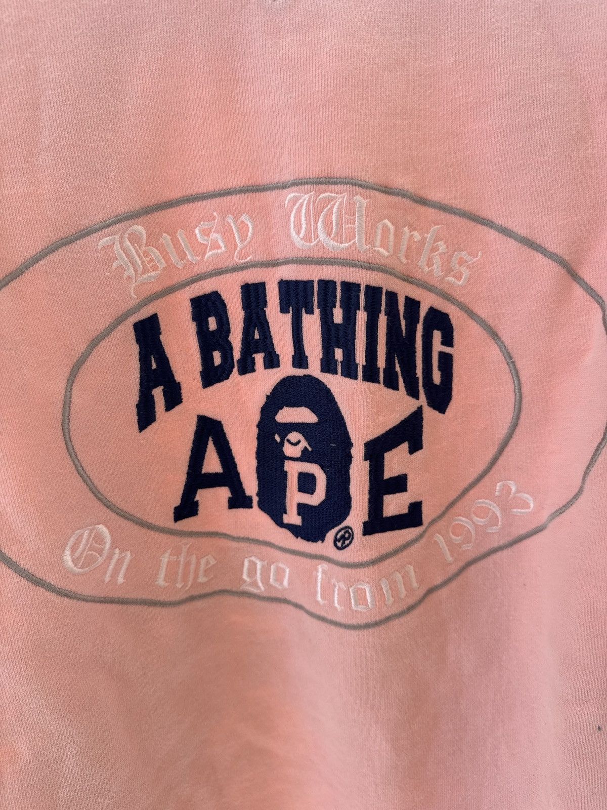 Bape Bape Visy Works Crewneck - Pink XXL Size US XXL / EU 58 / 5 - 2 Thumbnail