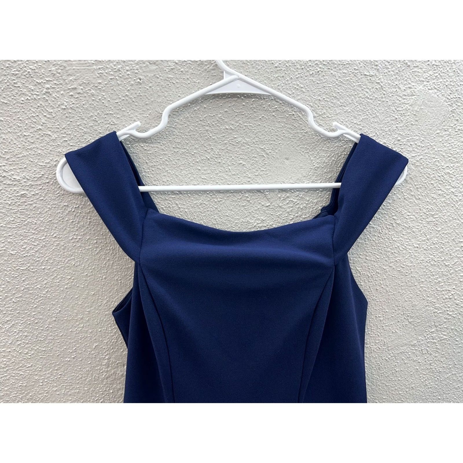 Vintage Juniors Social Code A-Line Off-the-Shoulder Navy Blue Dress Size 9 Sleeveless Zipper Size M / US 6-8 / IT 42-44 - 2 Thumbnail