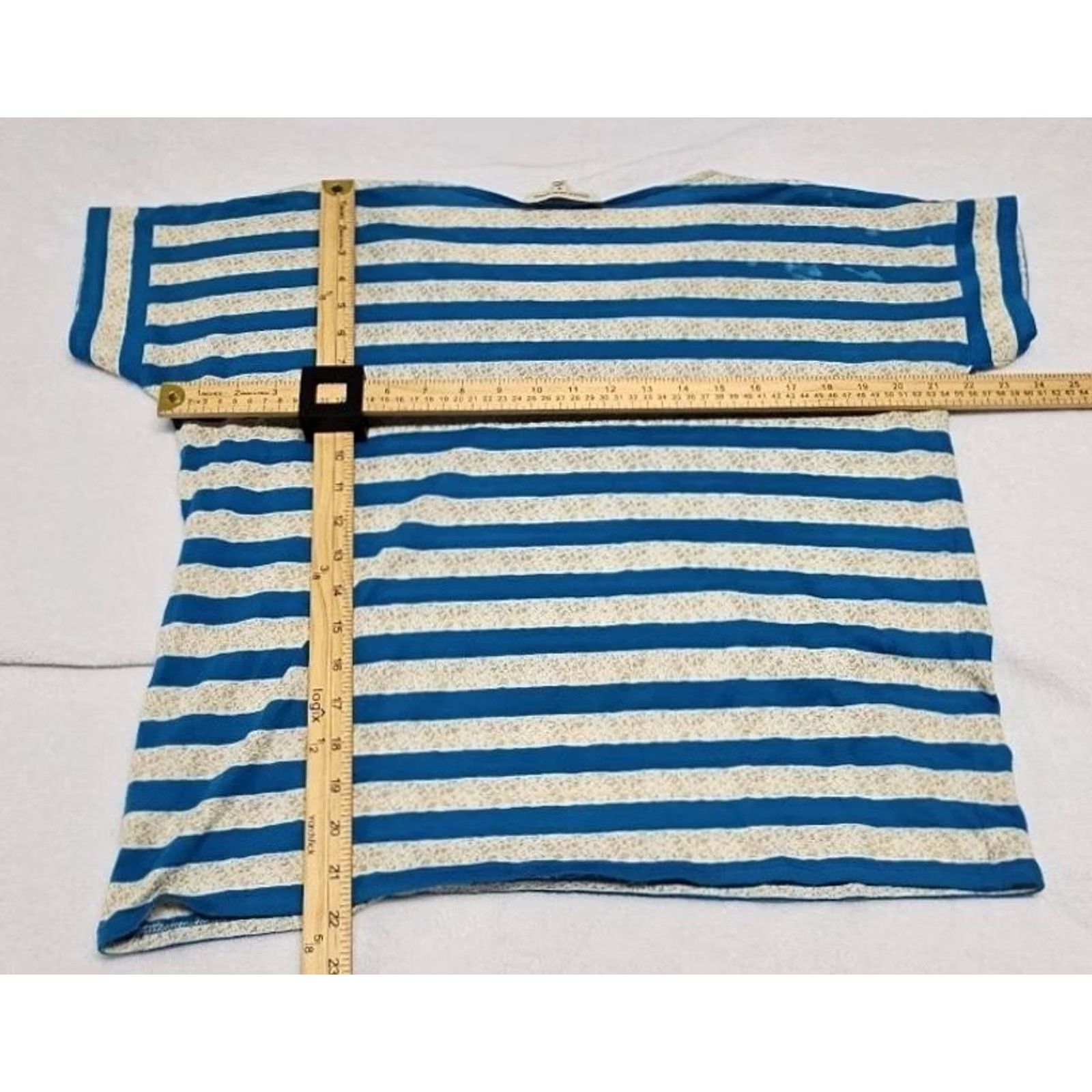 Jones New York Jones New York Sport Blue White Striped Top Medium T-Shirt Knit Cotton Blend Women Crew Neck Short Sleeve Coastal Chic Mens? No Size M / US 6-8 / IT 42-44 - 8 Thumbnail