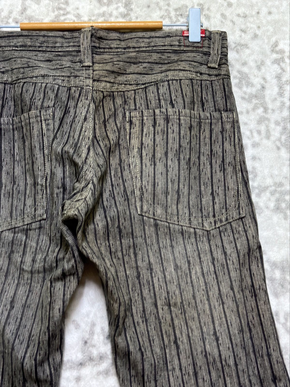 Japanese Brand Vintage Blueway Japanese Flare Denim Bootcut Striped Jeans Size US 31 - 10 Thumbnail