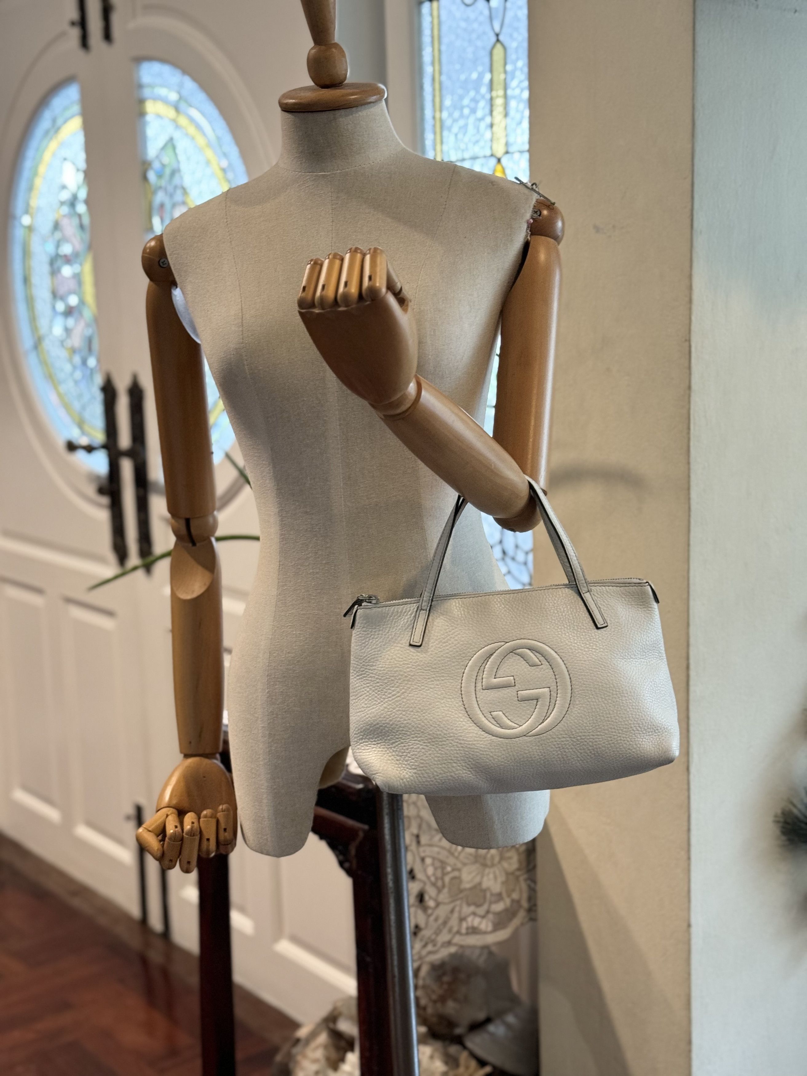 Gucci Gucci Soho Kid White Leather Small Tote Size ONE SIZE - 9 Thumbnail