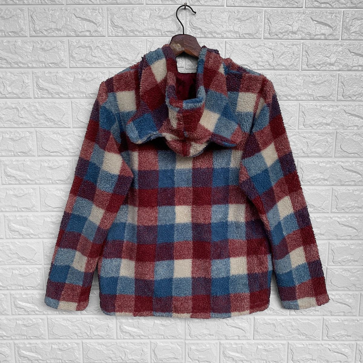 Issey Miyake Ne Net Bear Ear Patern Checkered Fleece Hoodie Jacket Size US M / EU 48-50 / 2 - 1 Thumbnail