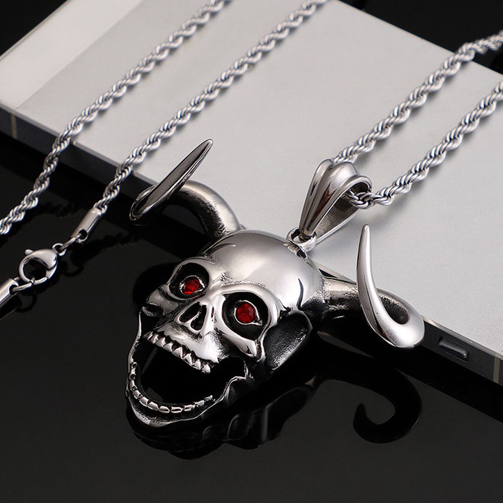 Jewelry Gothic Claw Satan Skull Pendant Necklace Size ONE SIZE - 1 Thumbnail