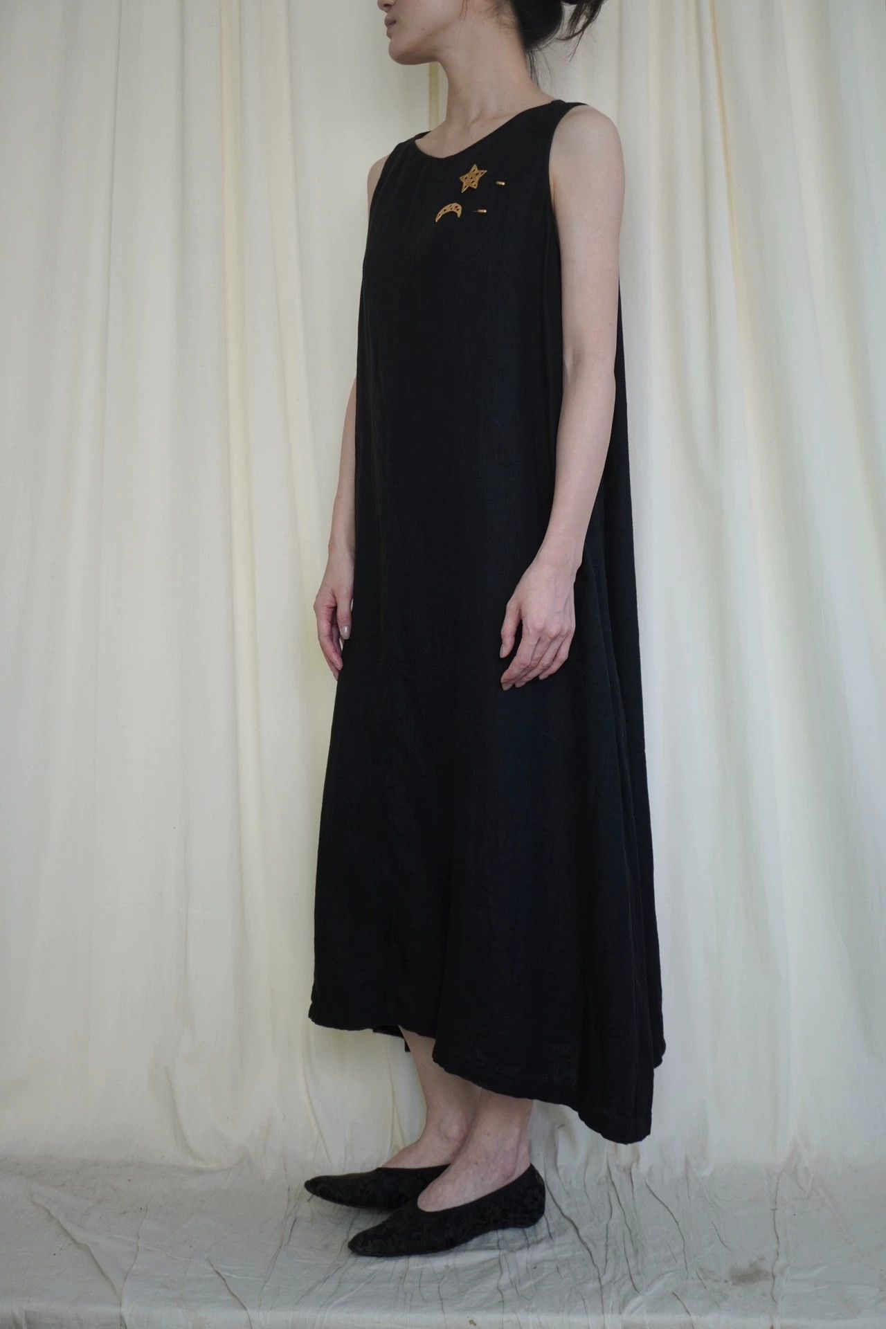 Other EvamEva 2000s Black Linen Vest Dress Japan 9/10 Free Size Size ONE SIZE - 6 Thumbnail