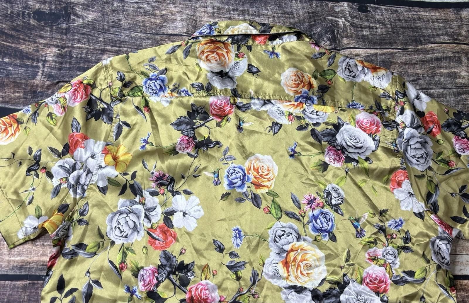 Other Drill Clothing Co Camp Shirt Mens XL Satin Floral Button Up Size US XL / EU 56 / 4 - 6 Thumbnail
