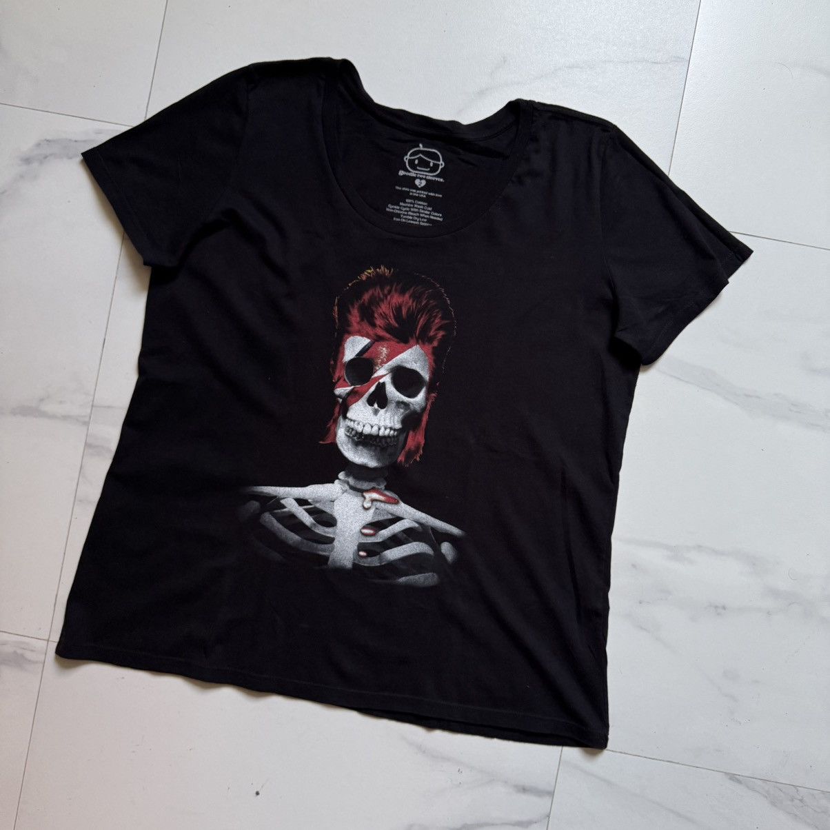 Band Tees Vintage David Bowie Skull T-Shirt Size L / US 10 / IT 46 - 3 Thumbnail
