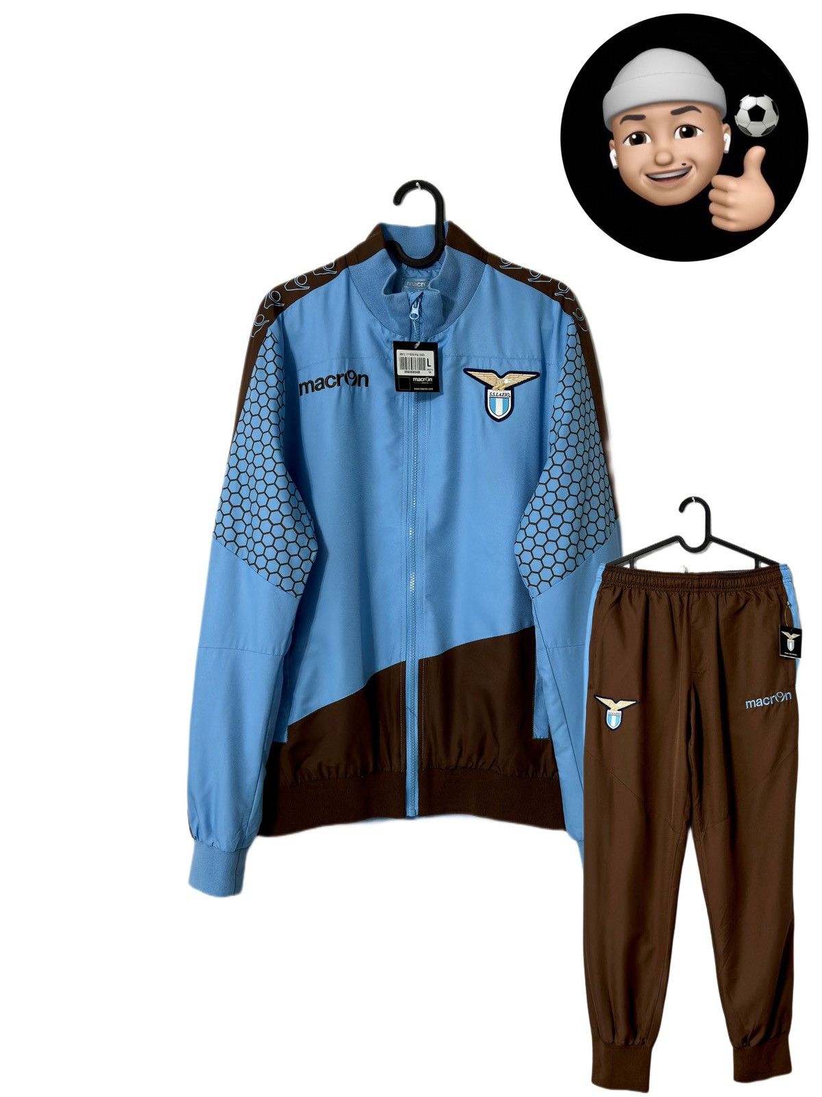 Macron NEW 2014 2015 Lazio Roma Macron Soccer Tracksuit Jacket Top Size US L / EU 52-54 / 3 - 1 Thumbnail