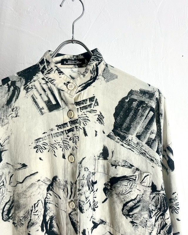 Issey Miyake ISSEY MIYAKE 1985SS PERMANENTE Band-Collar Cotton Shirt Size US M / EU 48-50 / 2 - 3 Thumbnail