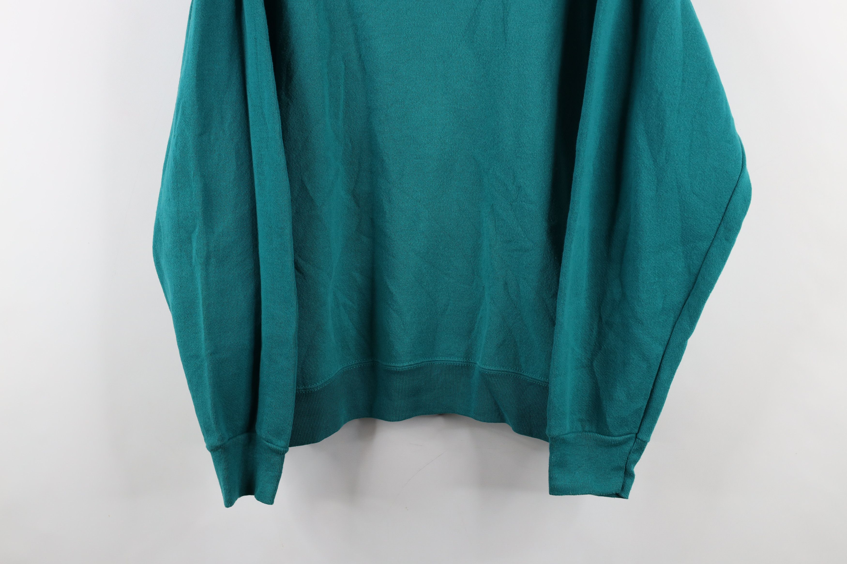 Vintage Vintage 90s Streetwear Heavy Turtleneck Sweatshirt Teal USA Size US XL / EU 56 / 4 - 3 Thumbnail
