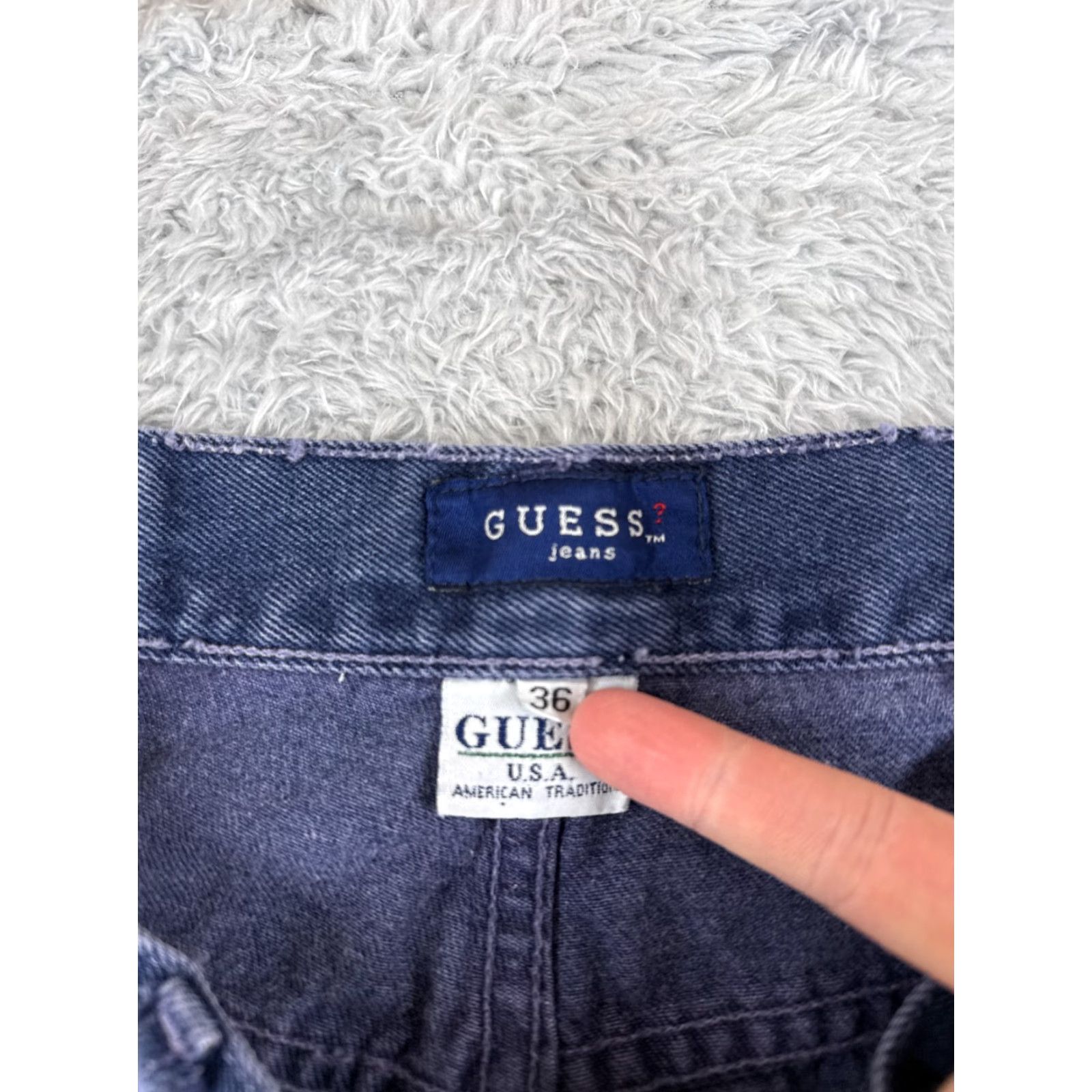 Lee VINTAGE Guess Pants Men 36 Blue Denim Pant US Made 90's High Waist Tapered 31x31 Size US 36 / EU 52 - 6 Thumbnail