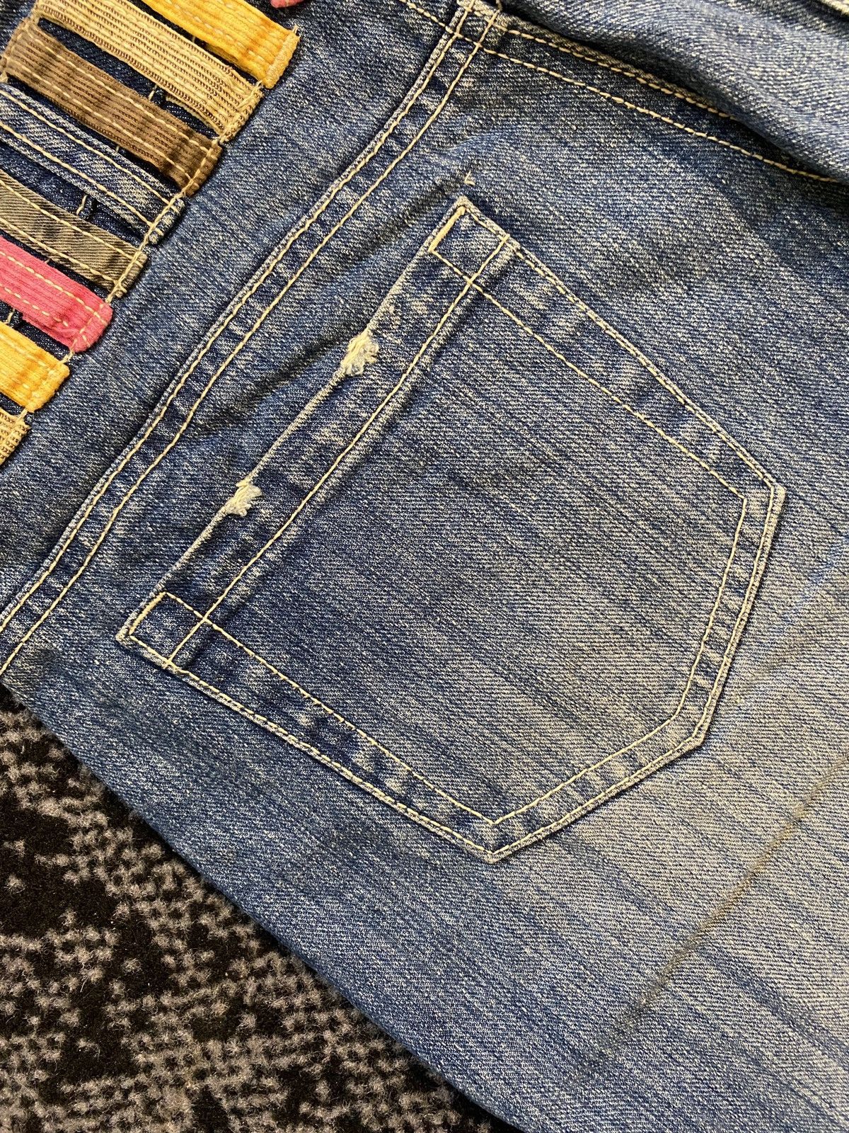 Japanese Brand Sky Bomber Japanese Archive Nylaus Double Waist Denim Size US 30 / EU 46 - 11 Thumbnail