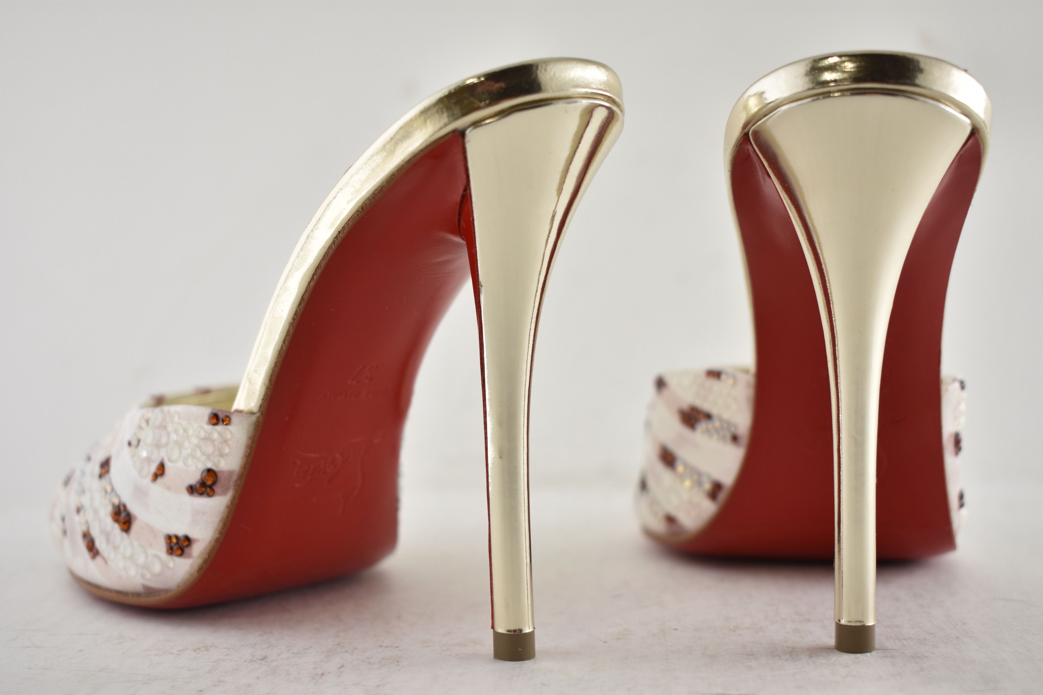 Christian Louboutin Miss Z Mule Gaagal Strass 100 Backless Sandal Heel Pump 37 Size US 7 / IT 37 - 22 Thumbnail