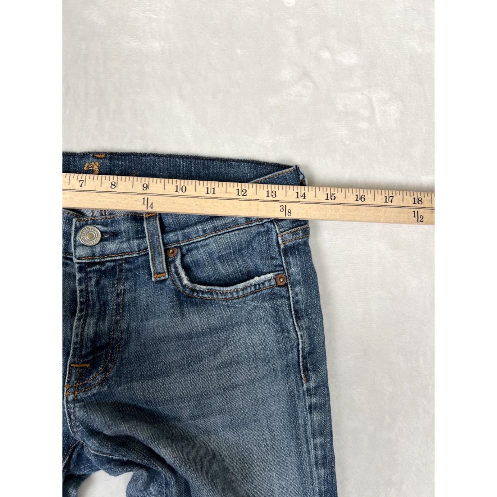 7 For All Mankind VINTAGE 7 For All Mankind Bootcut Jeans Women's 27 Blue Medium Wash Denim Y2K Size 27" / US 4 / IT 40 - 5 Thumbnail