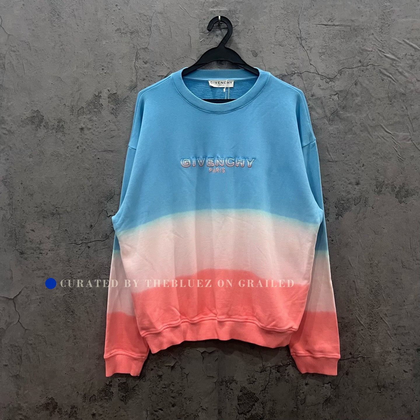 Givenchy Givenchy Blue White Pink Block Embroidered Pullover Size L / US 10 / IT 46 - 1 Thumbnail
