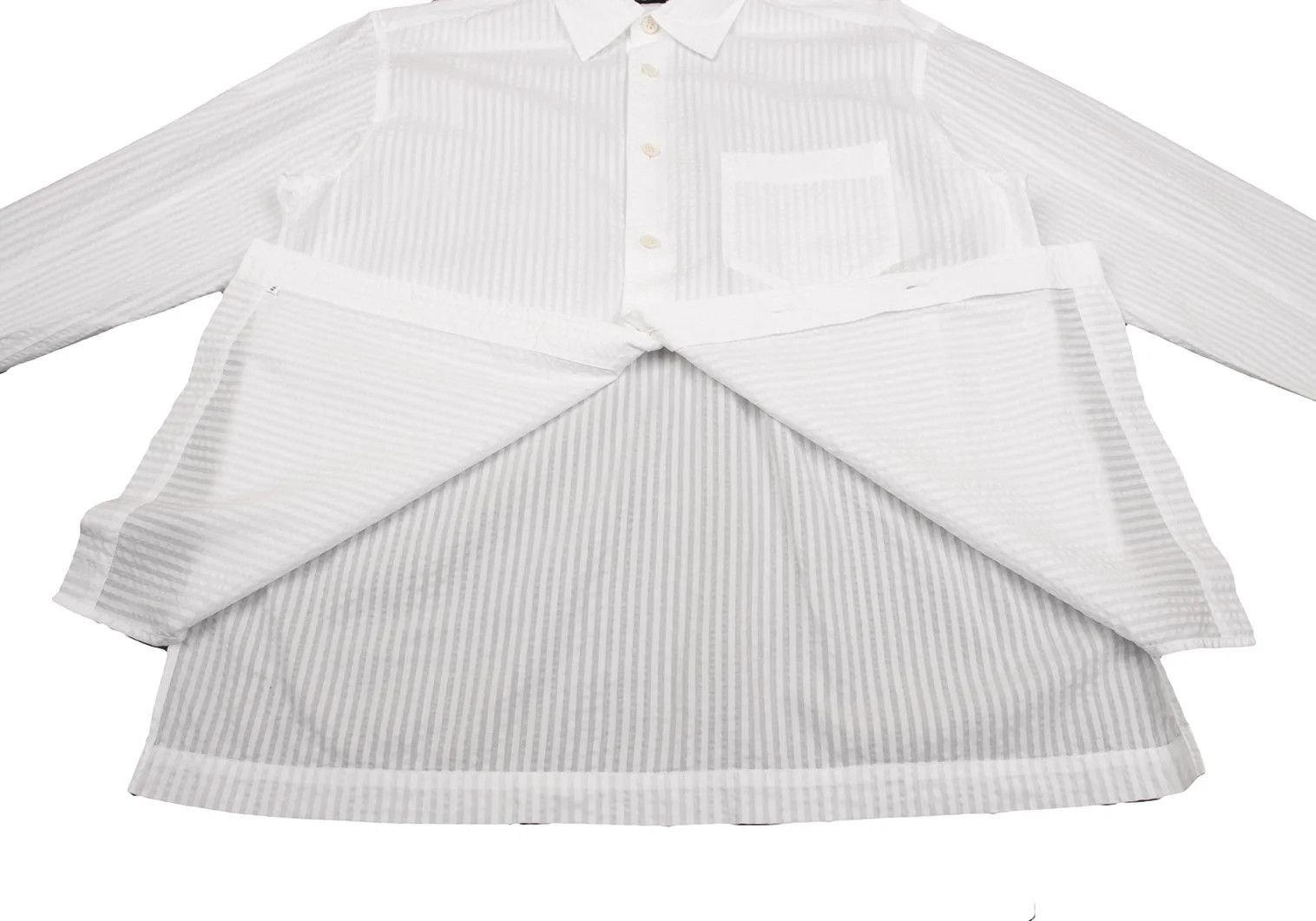 Issey Miyake Long Sleeve 3D Stripe Shirt in White Size US M / EU 48-50 / 2 - 14 Thumbnail
