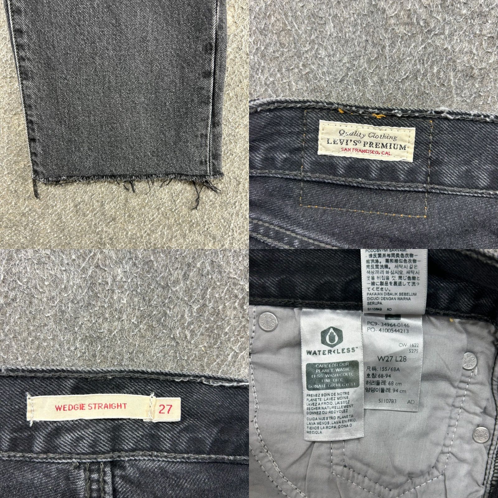 Levi's VINTAGE Levi's Wedgie Jeans Womens 27 Black Straight Premium 501 Stretch Denim Distressed 80s 90s Retro Womens Size 27" / US 4 / IT 40 - 9 Thumbnail