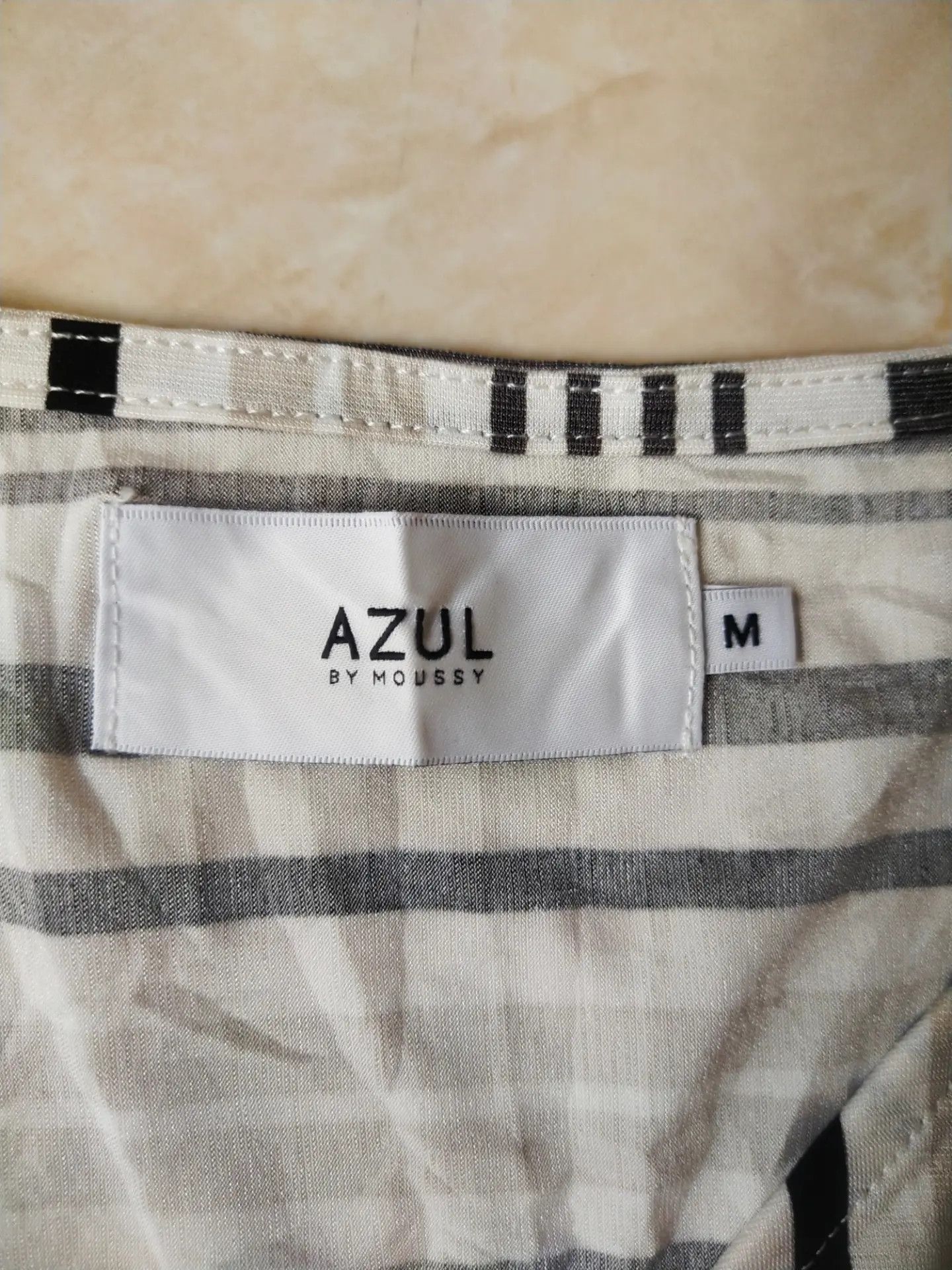 MOUSSY Azul by Moussy Striped Cinched-Waist Dolman Blouse Size M / US 6-8 / IT 42-44 - 5 Thumbnail