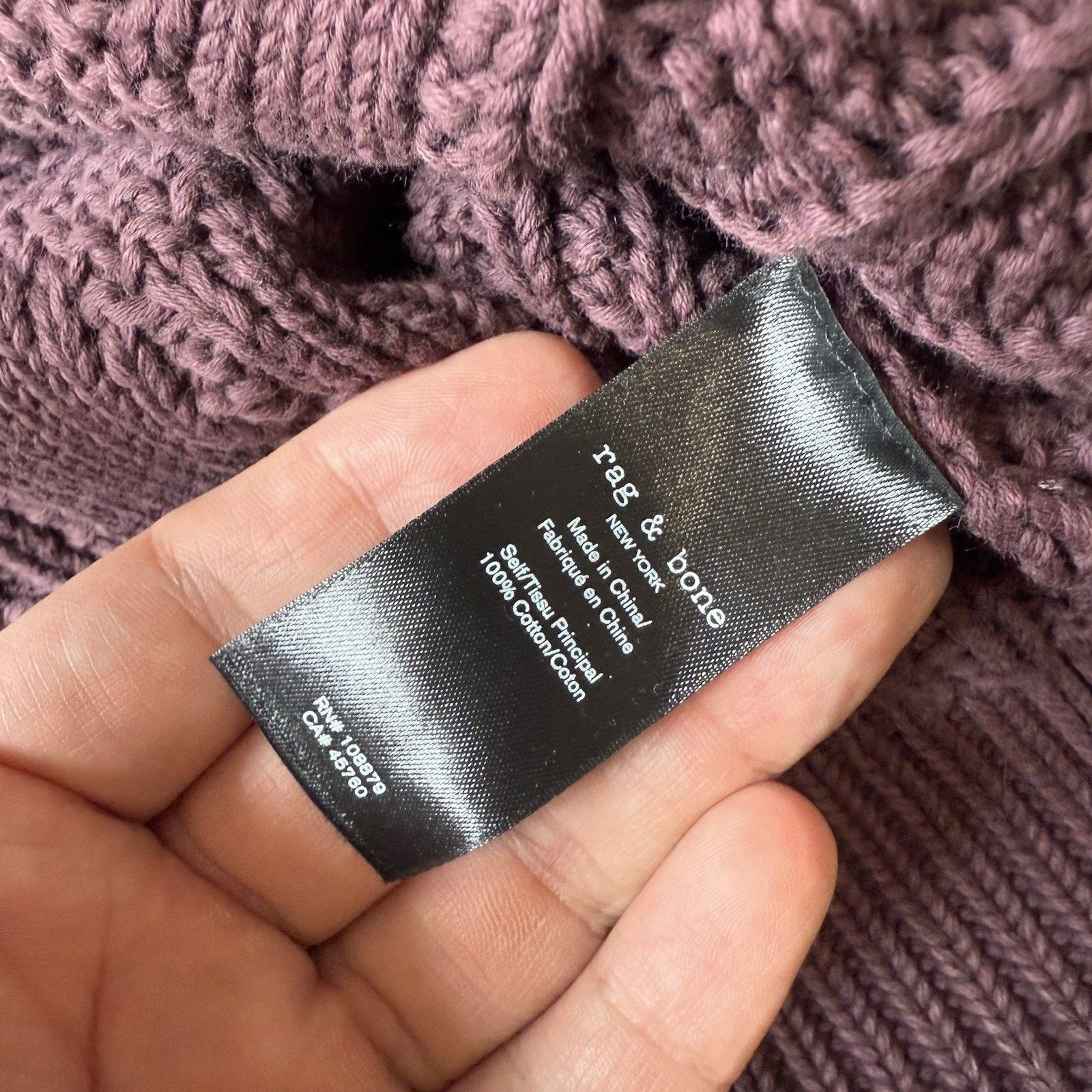 Rag & Bone Rag & Bone Dexter Aran Cable Knit Sweater Small Mauve Size S / US 4 / IT 40 - 6 Thumbnail