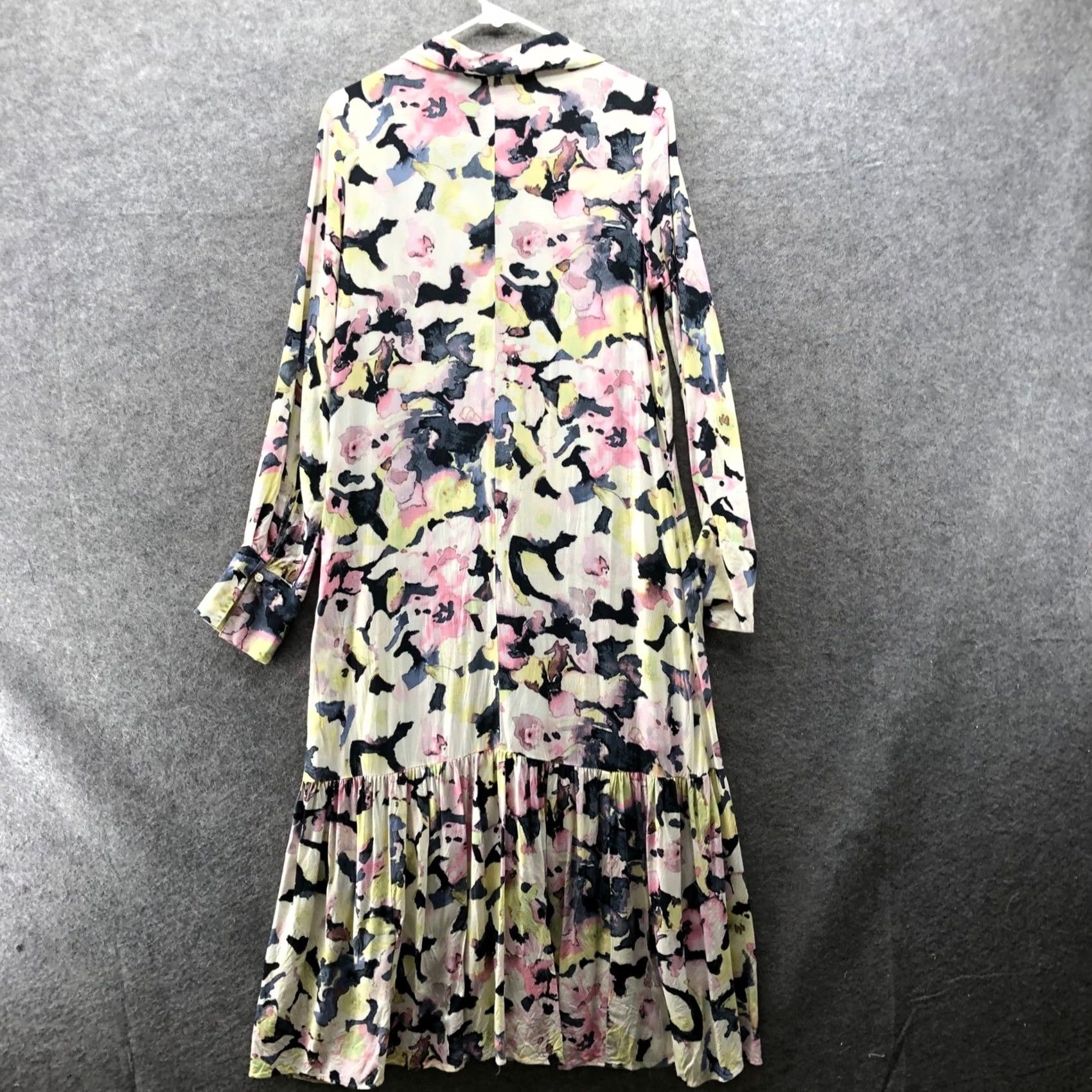 H&M H&M Floral Midi Shirt Dress Womens S Multicolor Long Sleeve Rayon Size S / US 4 / IT 40 - 2 Thumbnail
