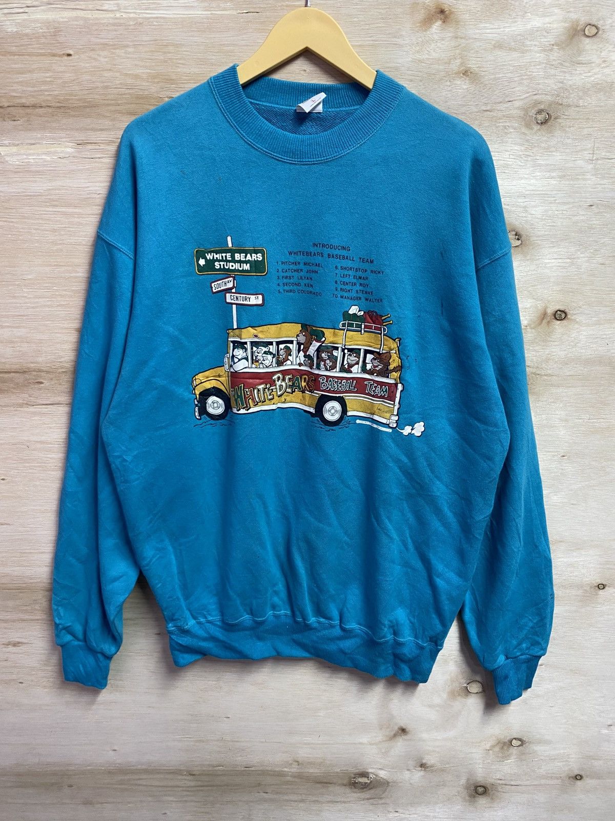 Vintage vintage sweatshirt "White Bears Baseball Team" Size US XL / EU 56 / 4 - 1 Thumbnail