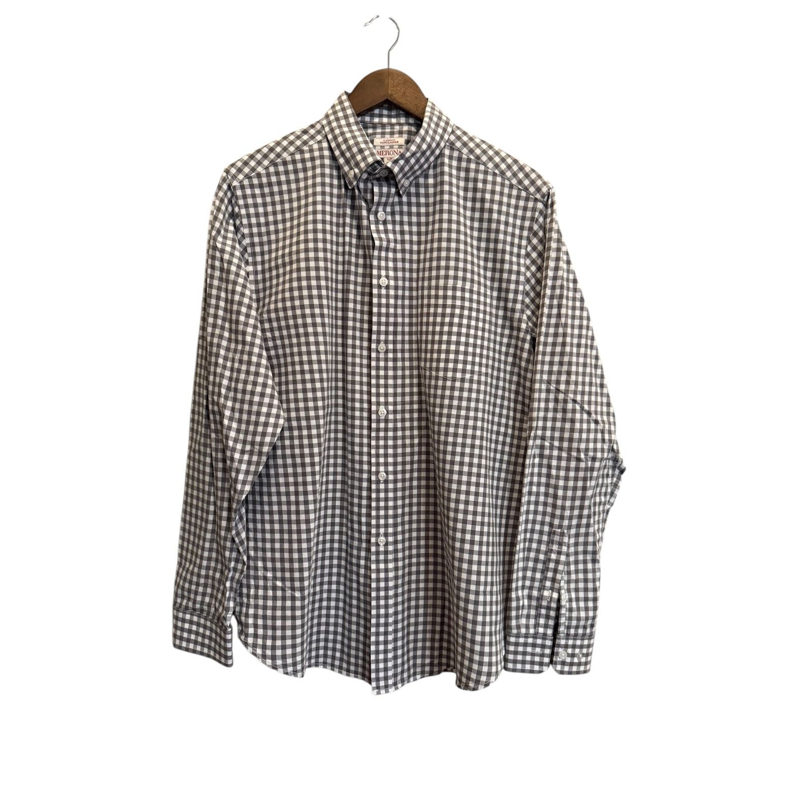 Merona Merona Men's Dark Gray Checkered Shirt Size Large Size US L / EU 52-54 / 3 - 1 Thumbnail