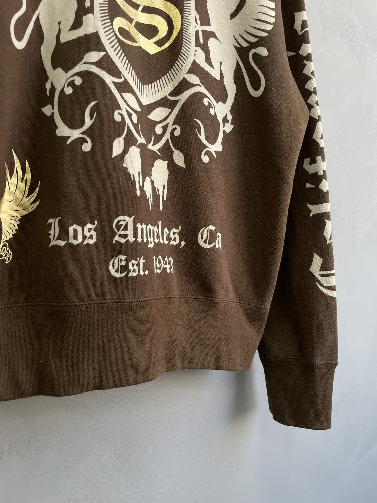 Christian Audigier Brown ed hardy overprint smet Hoodie by christian audigier Size US L / EU 52-54 / 3 - 14 Thumbnail