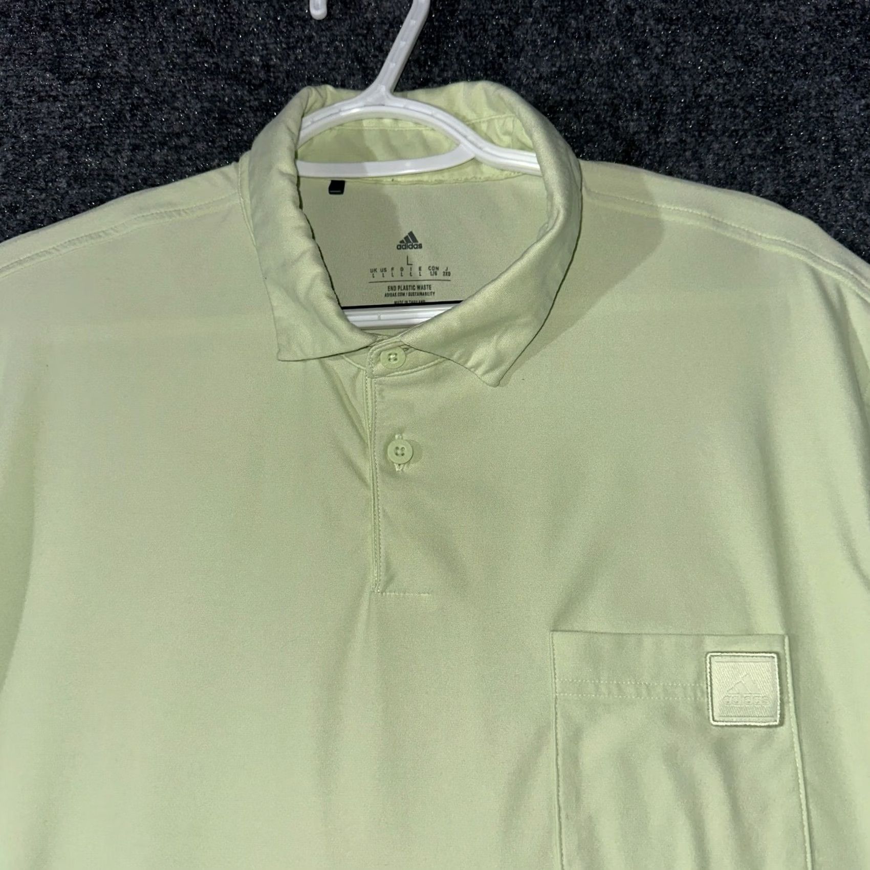 Adidas adidas Golf Polo Shirt Mens Large Green Short Sleeve Split Hem Logo Pocket Shirt Men's Green Polo Adidas Golf Split Hem Logo Pocket Size US L / EU 52-54 / 3 - 7 Thumbnail