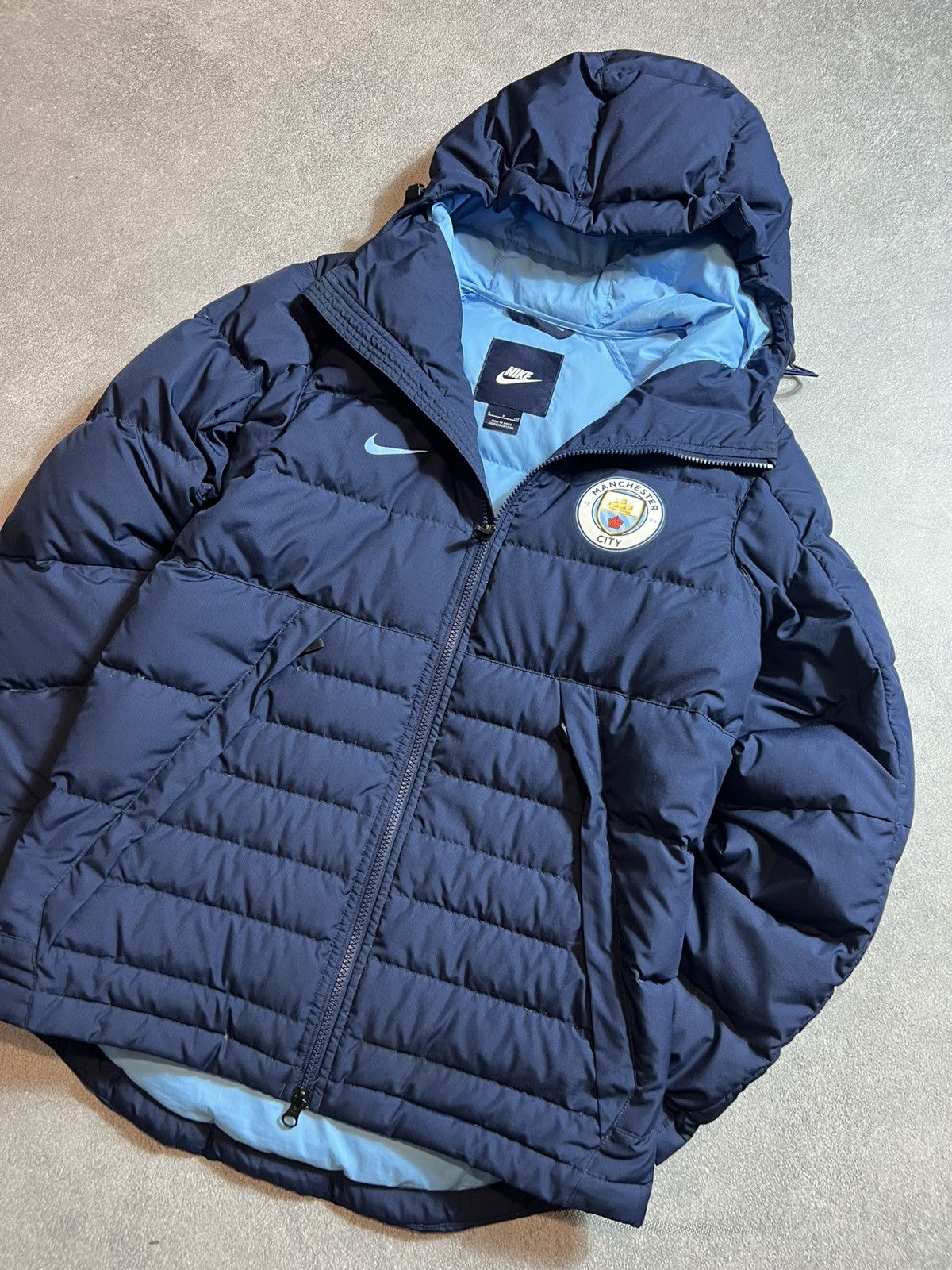 Nike 💙NIKE MANCHESTER SITY NYLON PUFFER HYPE Y2K SWAG JACKET Size US M / EU 48-50 / 2 - 8 Thumbnail