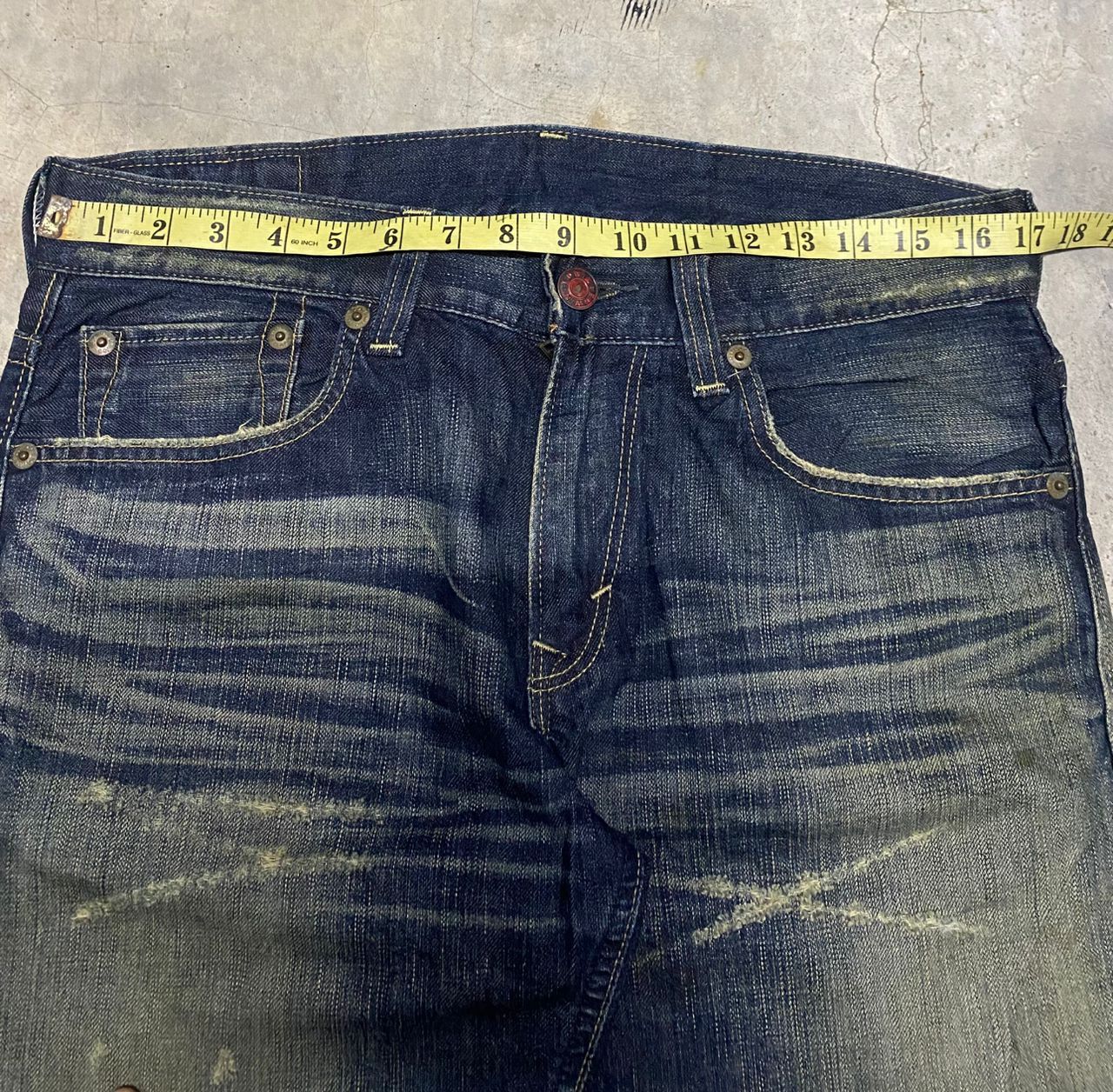If Six Was Nine 💥FLARE💥 VINTAGE EDWIN BLUE TRIP DISTRESSED DENIM Size US 34 / EU 50 - 3 Thumbnail