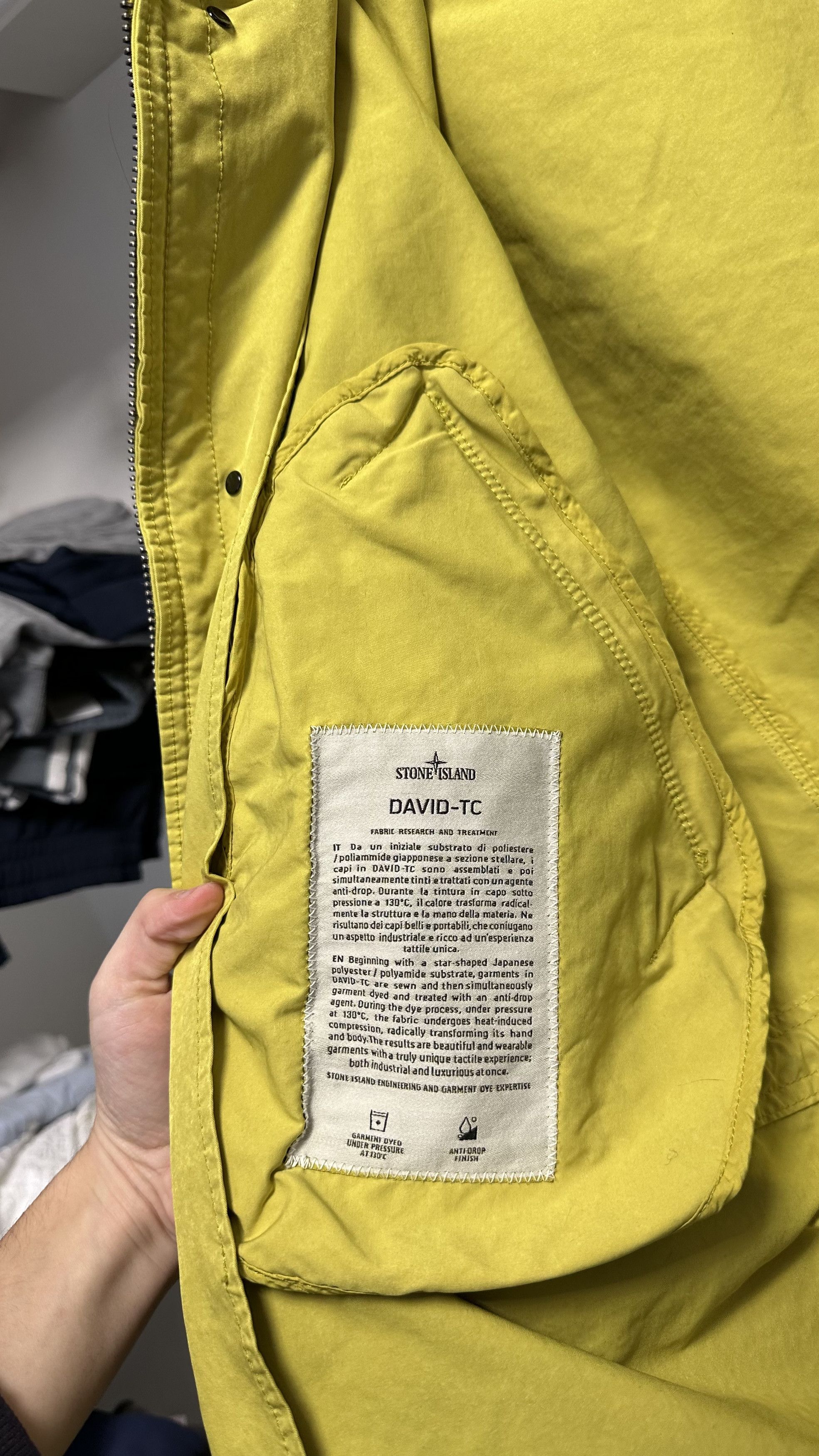 Stone Island Stone Island Yellow David TC Garment Dyed Parka Jacket Size US S / EU 44-46 / 1 - 19 Thumbnail