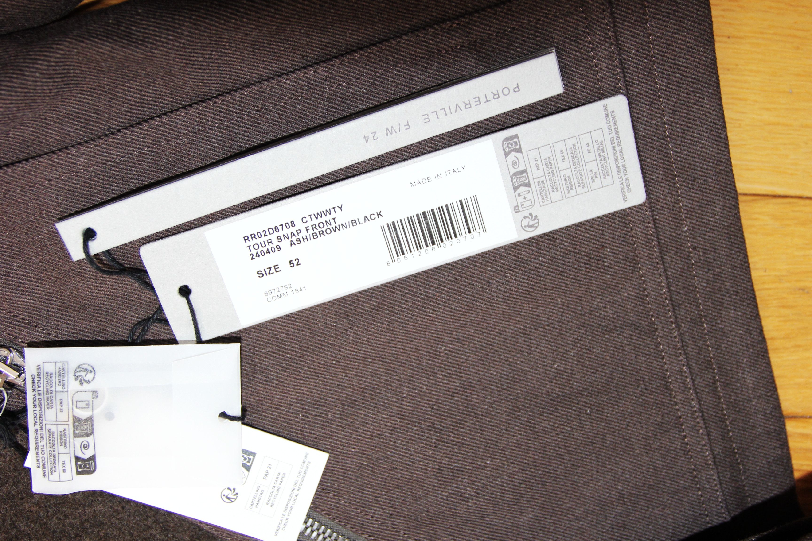 Rick Owens BNWT AW24 RICK OWENS "PORTERVILLE" TOUR SNAP FRONT JACKET 52 Size US L / EU 52-54 / 3 - 9 Thumbnail