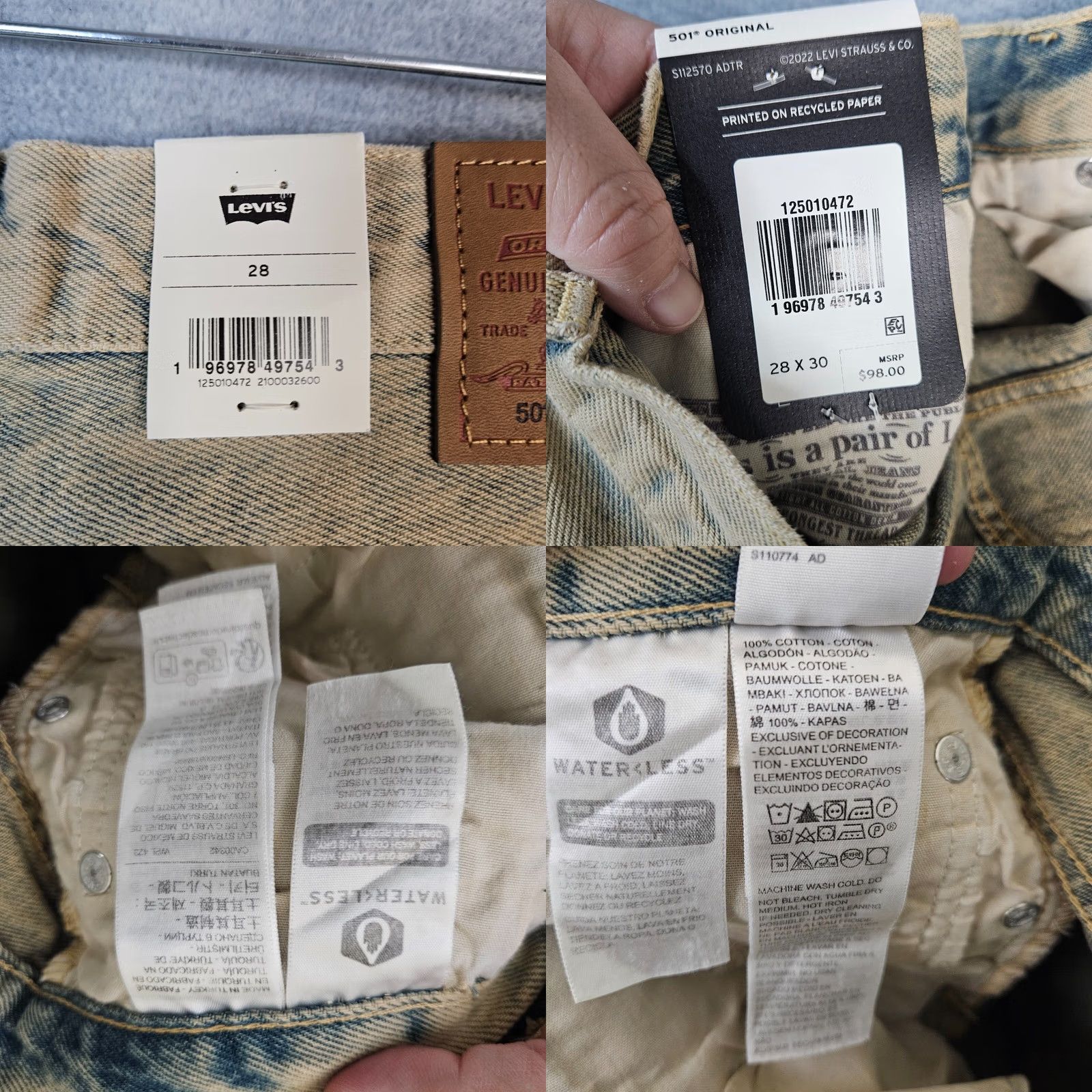 Levi's Levi's 501 Original Fit Jeans Straight Blue Regular 28 Women's Mid Rise Denim Cotton Spandex Vintage No N/A Size 28" / US 6 / IT 42 - 9 Thumbnail